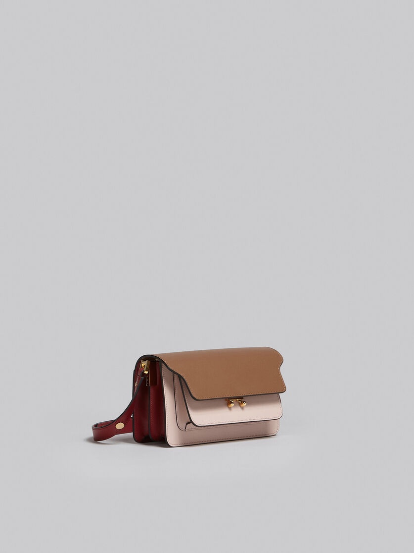 TRUNK BAG E/W IN BROWN PINK AND RED LEATHER - 5