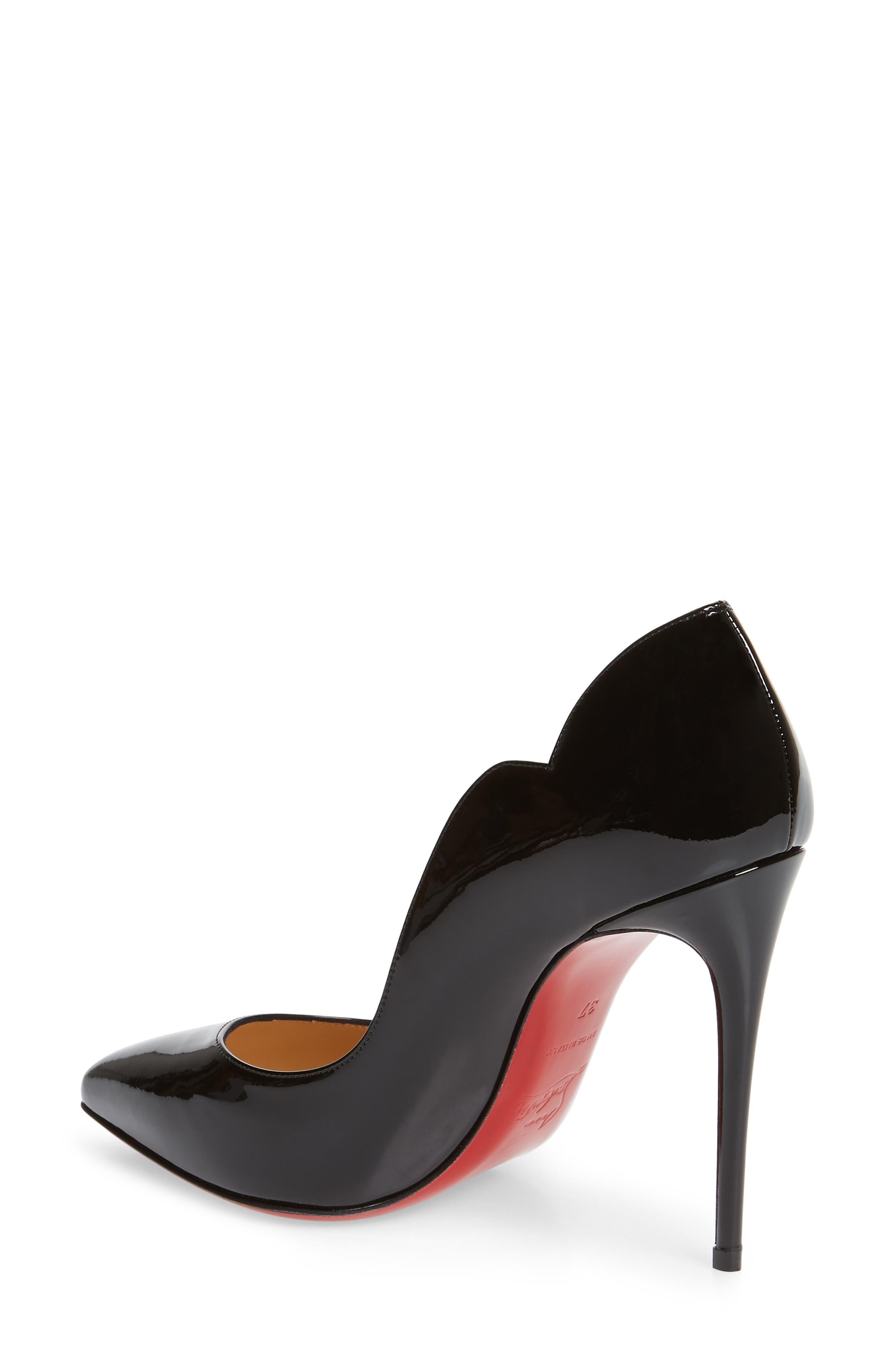 Christian Louboutin Hot Chick Scallop Pointed Toe Pump in Bk01 Black/lin Black at Nordstrom - 2