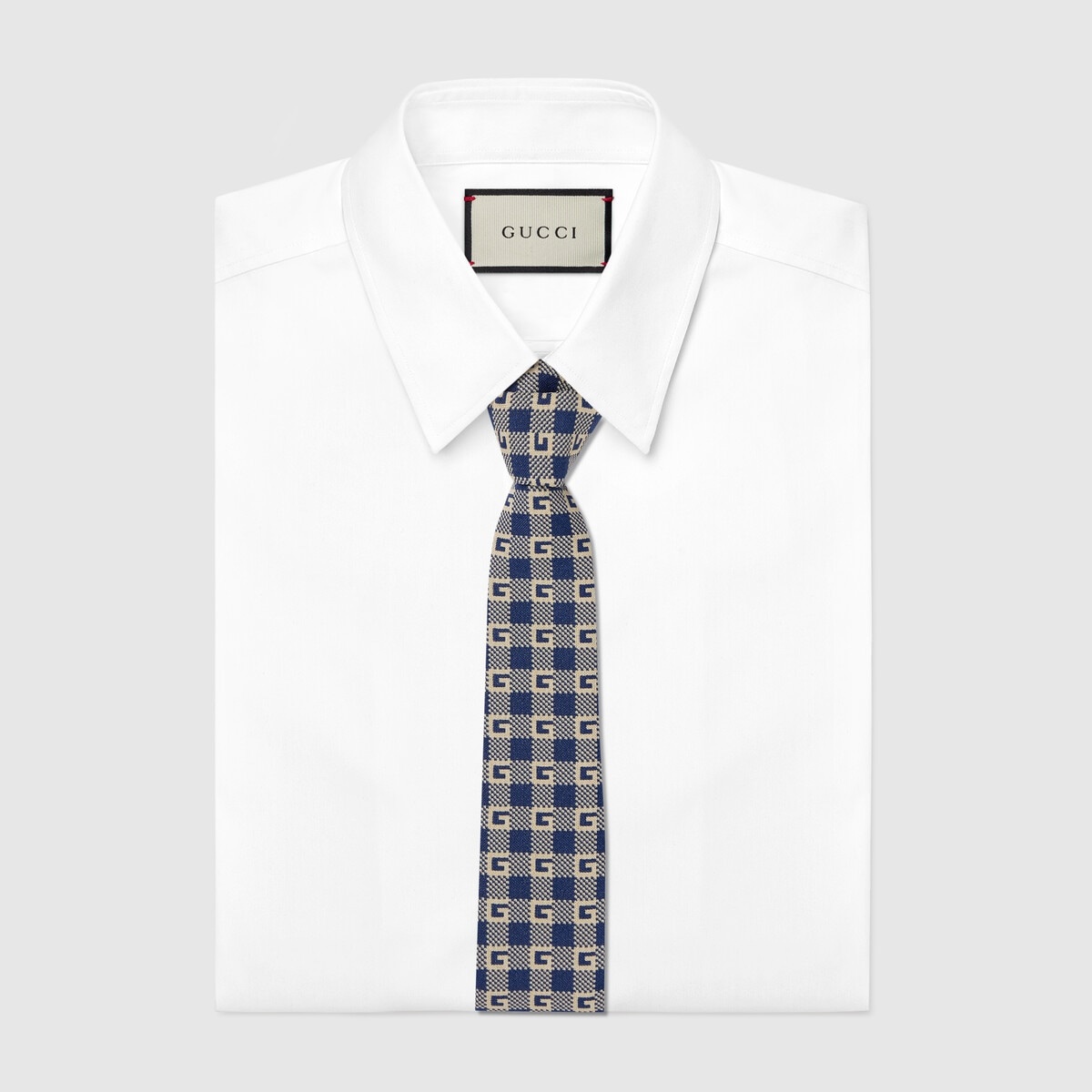 Square G check tie - 2
