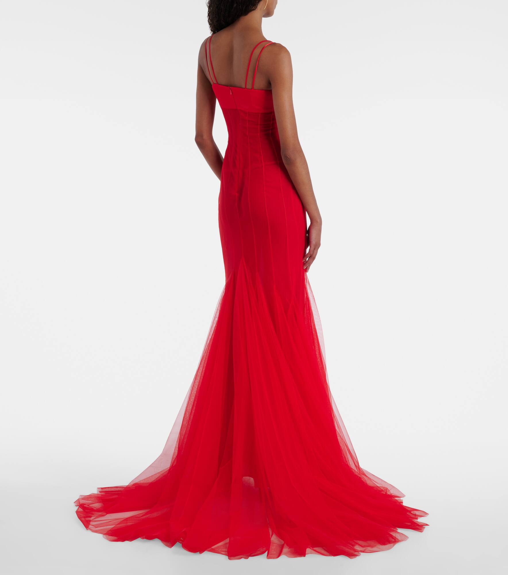 Satin and tulle gown - 3