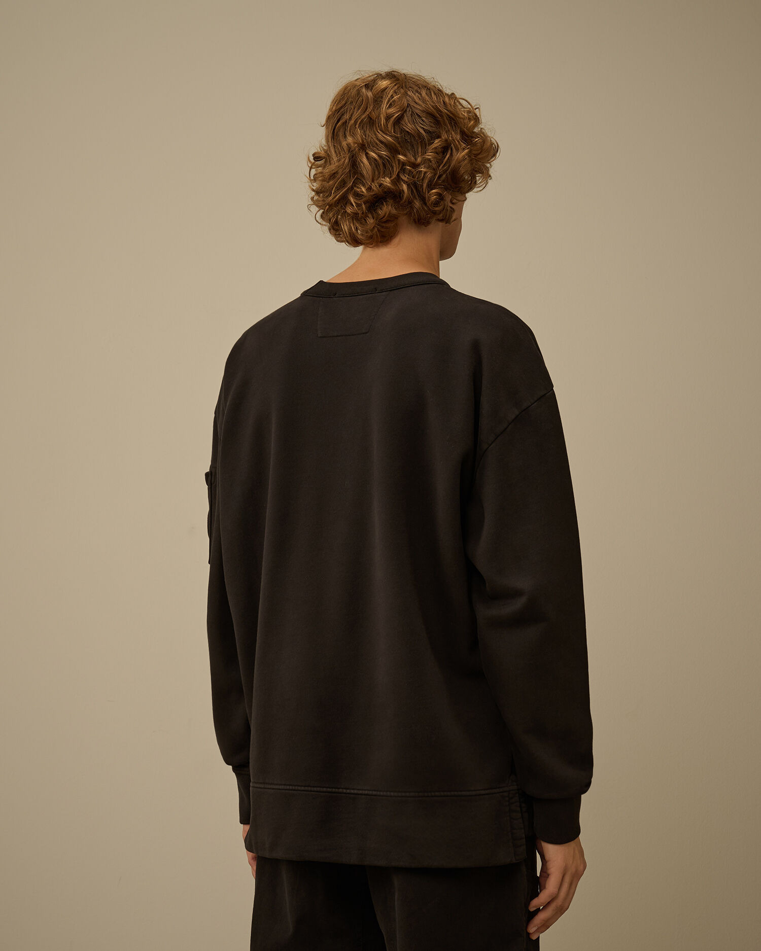 Brushed and Emerized Diagonal Fleece Boxy Crewneck Sweatshirt - 4