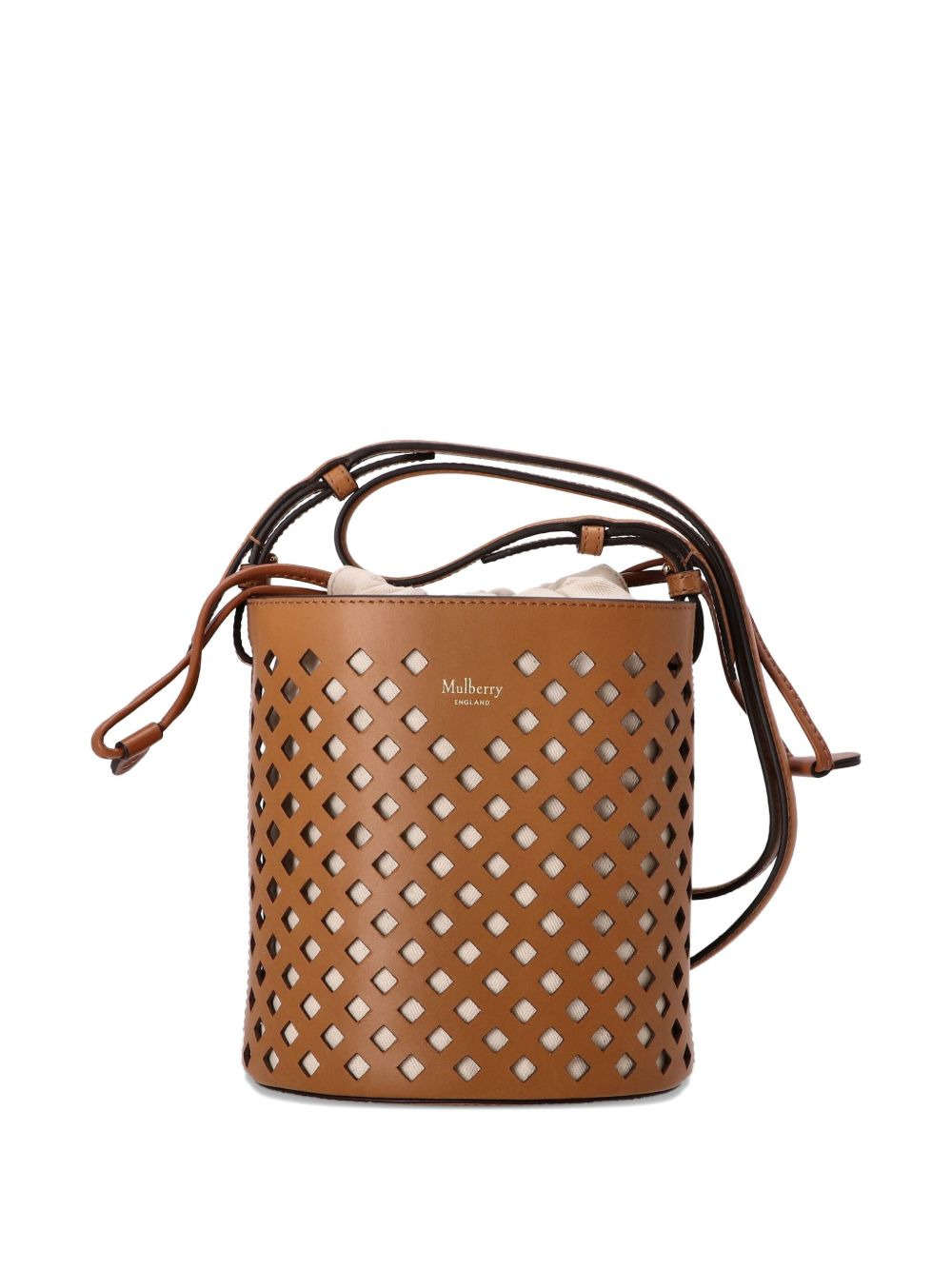 Perfurated Bucket leather bag - 4