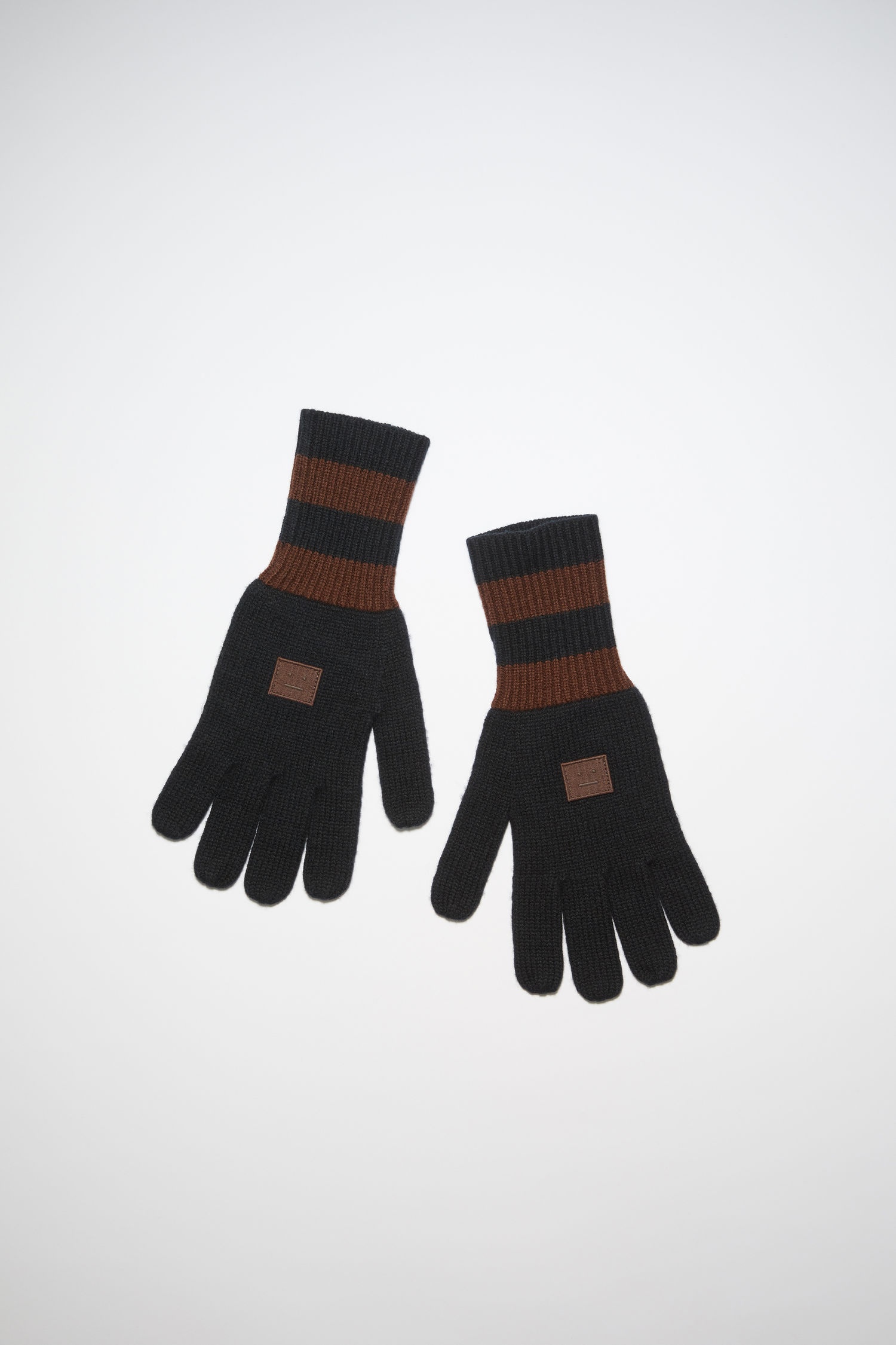 Wool face gloves - Black/brown - 1