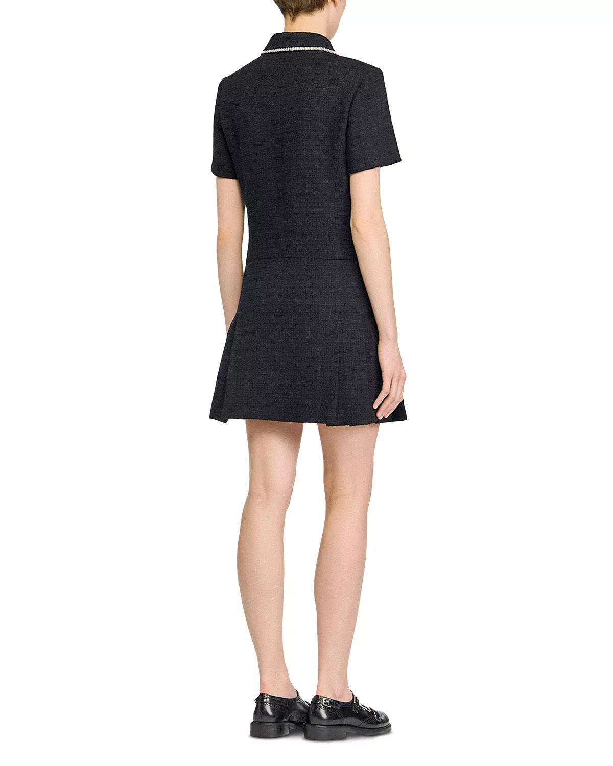 Button Front Tweed Dress - 4
