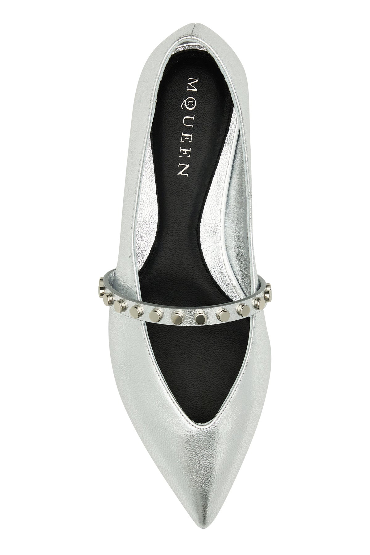 Silver leather ballerinas - 4
