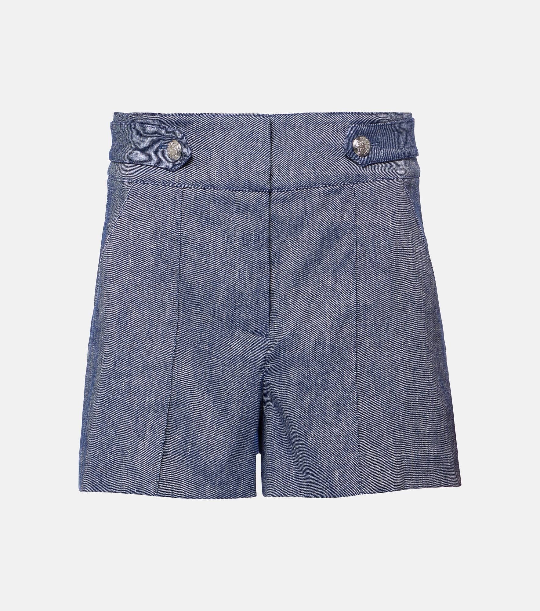 Runo high-rise linen-blend shorts - 1
