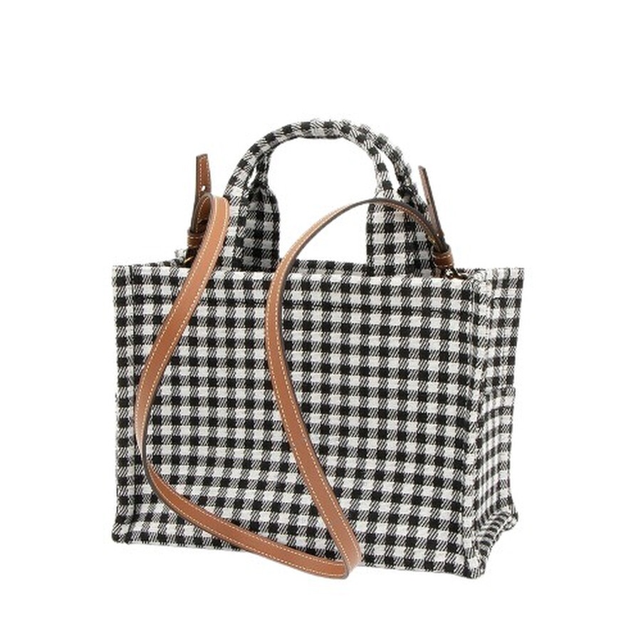 Celine Small Cabas Thais In Vichy Textile And Calfskin - 2
