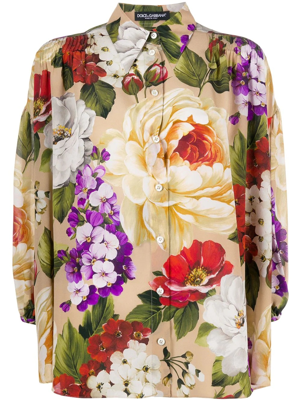 silk loose fit floral shirt - 1