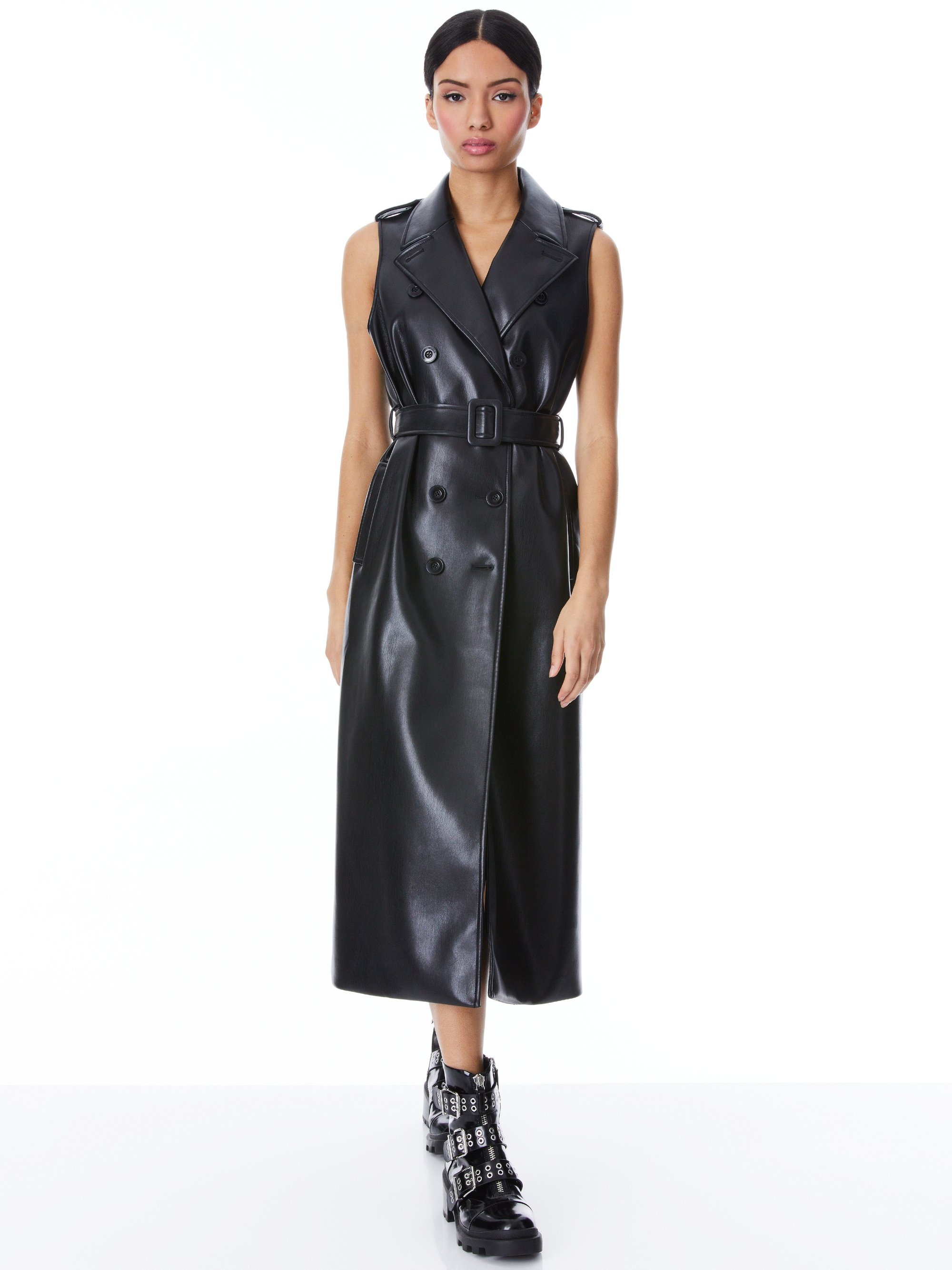 CONAN VEGAN LEATHER BELTED VEST - 6