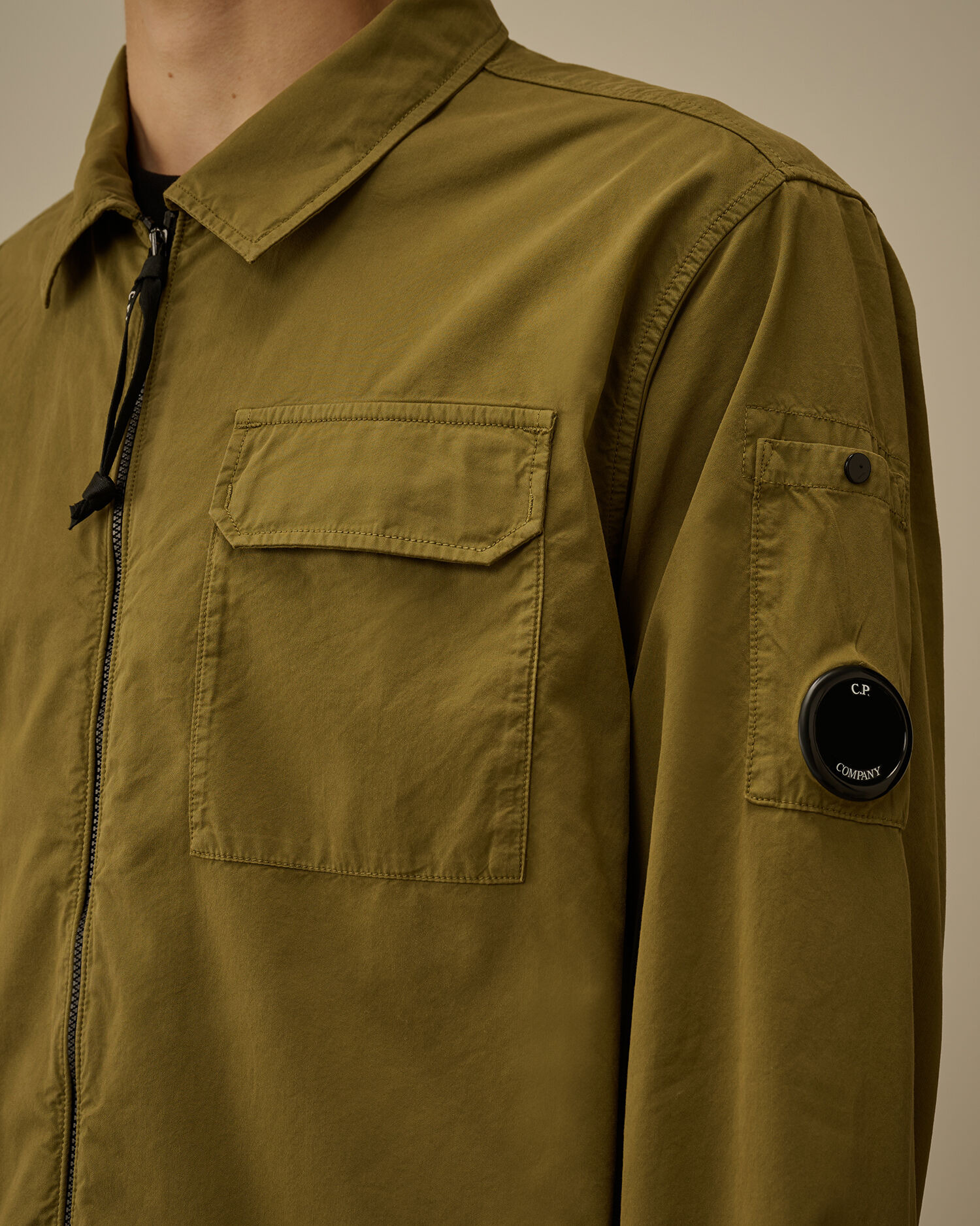 Organic Gabardine Zipped Overshirt - 5