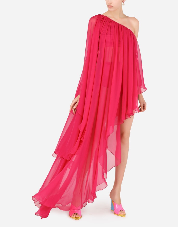 Chiffon one-shoulder dress - 4