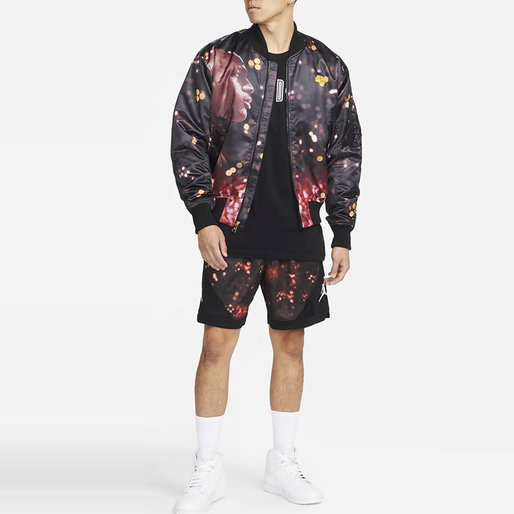 Air Jordan Loose Casual Printing Long Sleeves Jacket Black DC9655-010 - 3