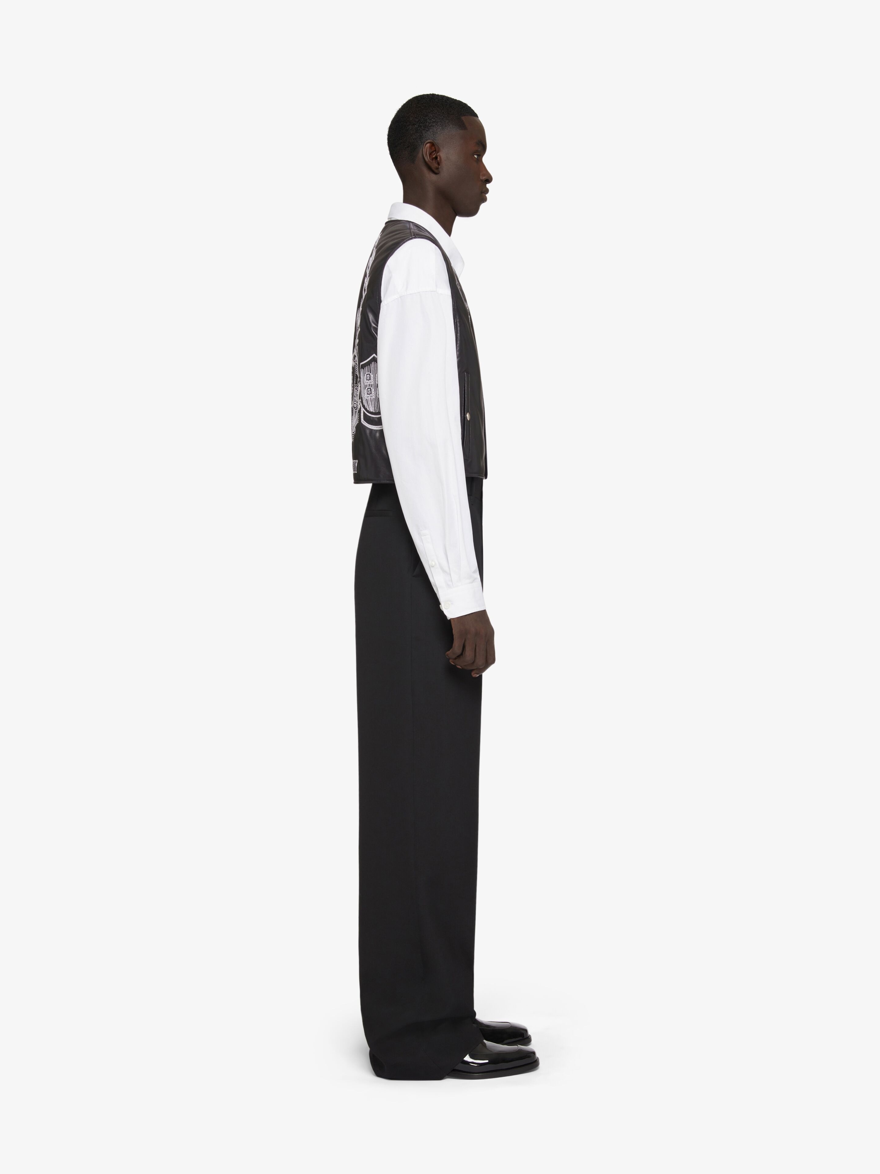 GIVENCHY CREST WAISTCOAT IN EMBROIDERED LEATHER - 3
