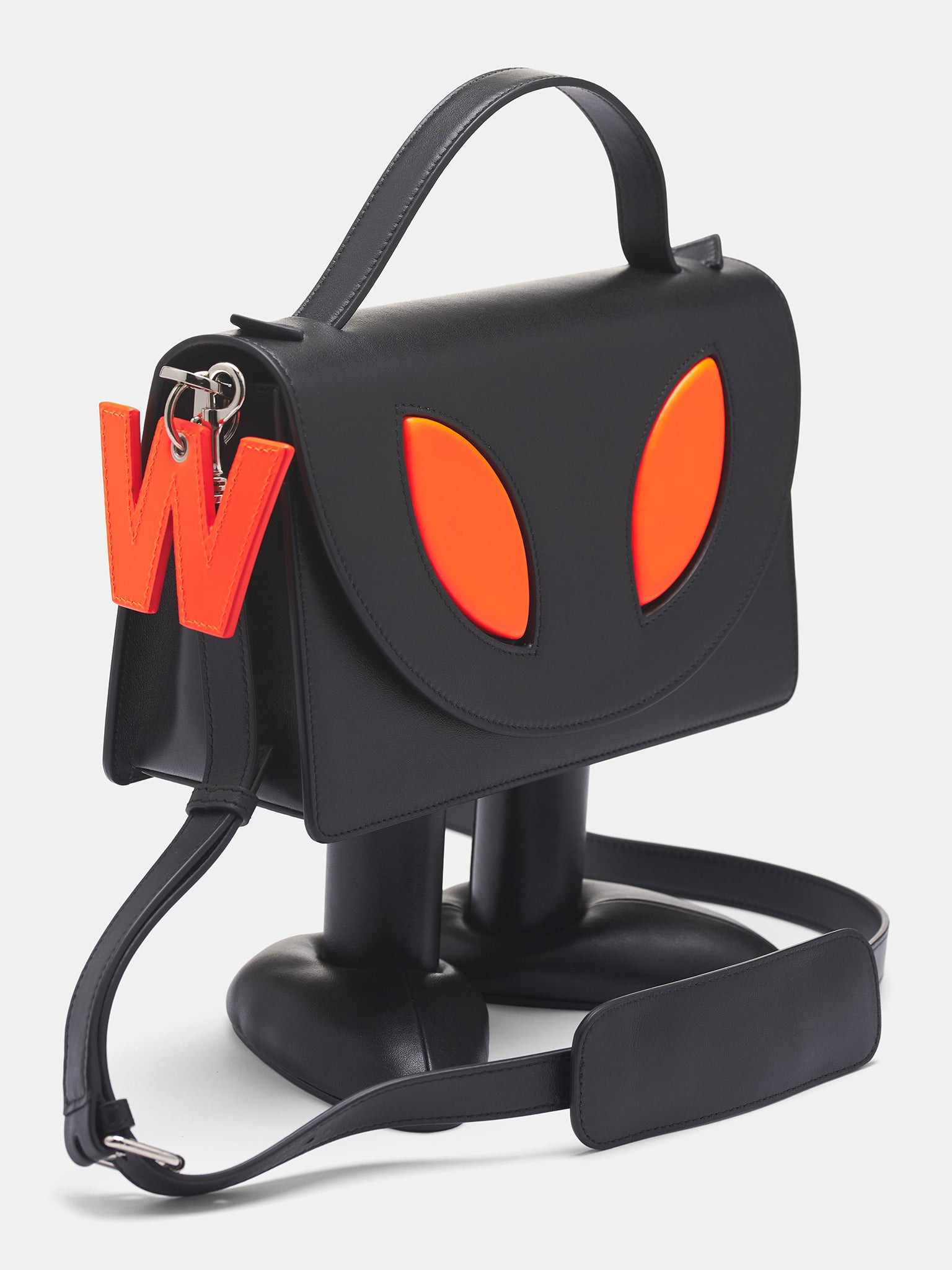 Black Leather Alien Friend Bag - 4