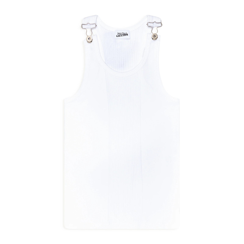 Jean Paul Gaultier Ribbed Tank Top White 1