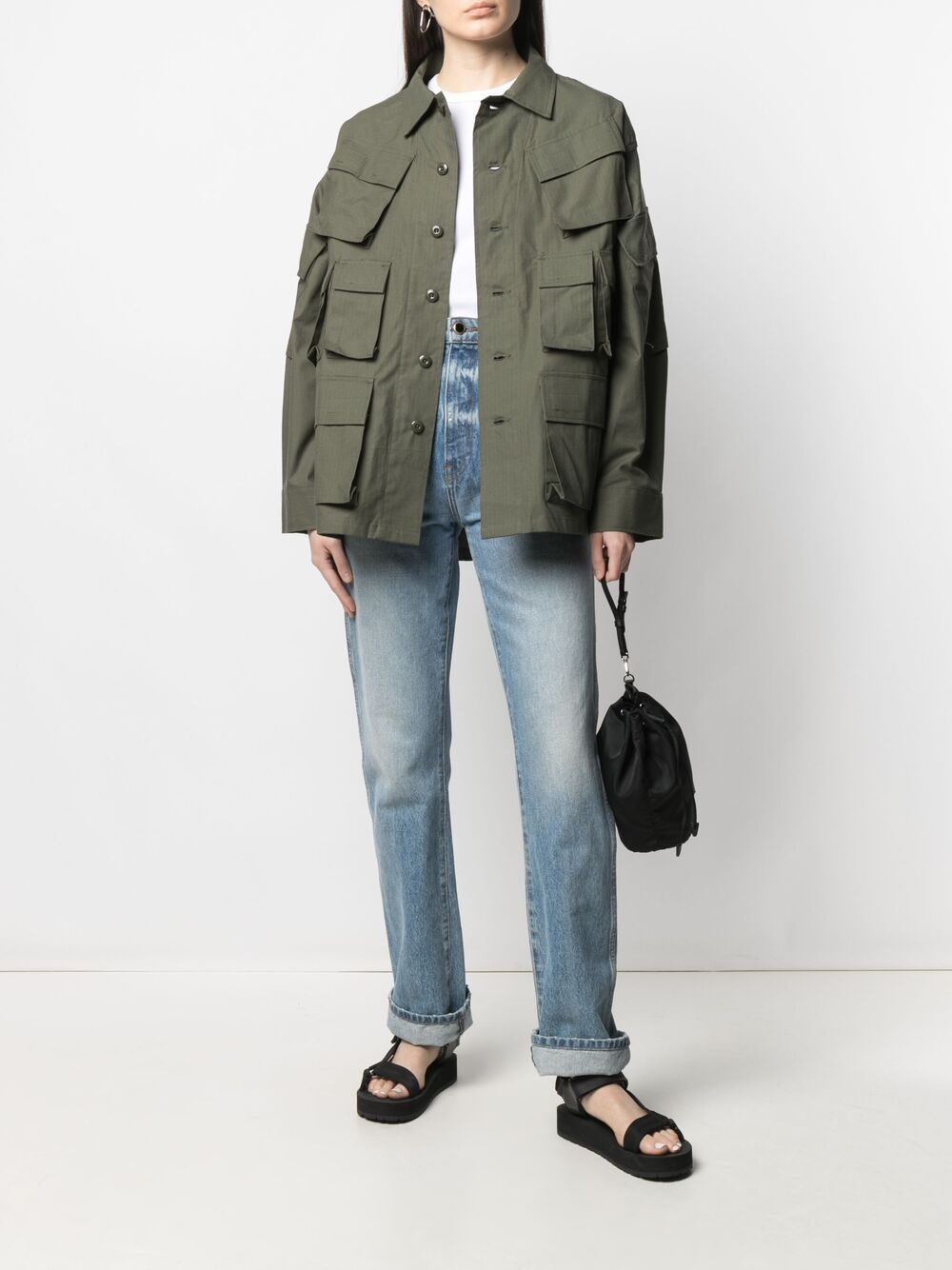 patch-pocket military jacket - 3