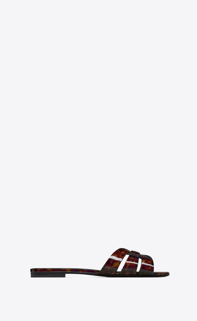 tribute mules in tortoiseshell patent leather - 1