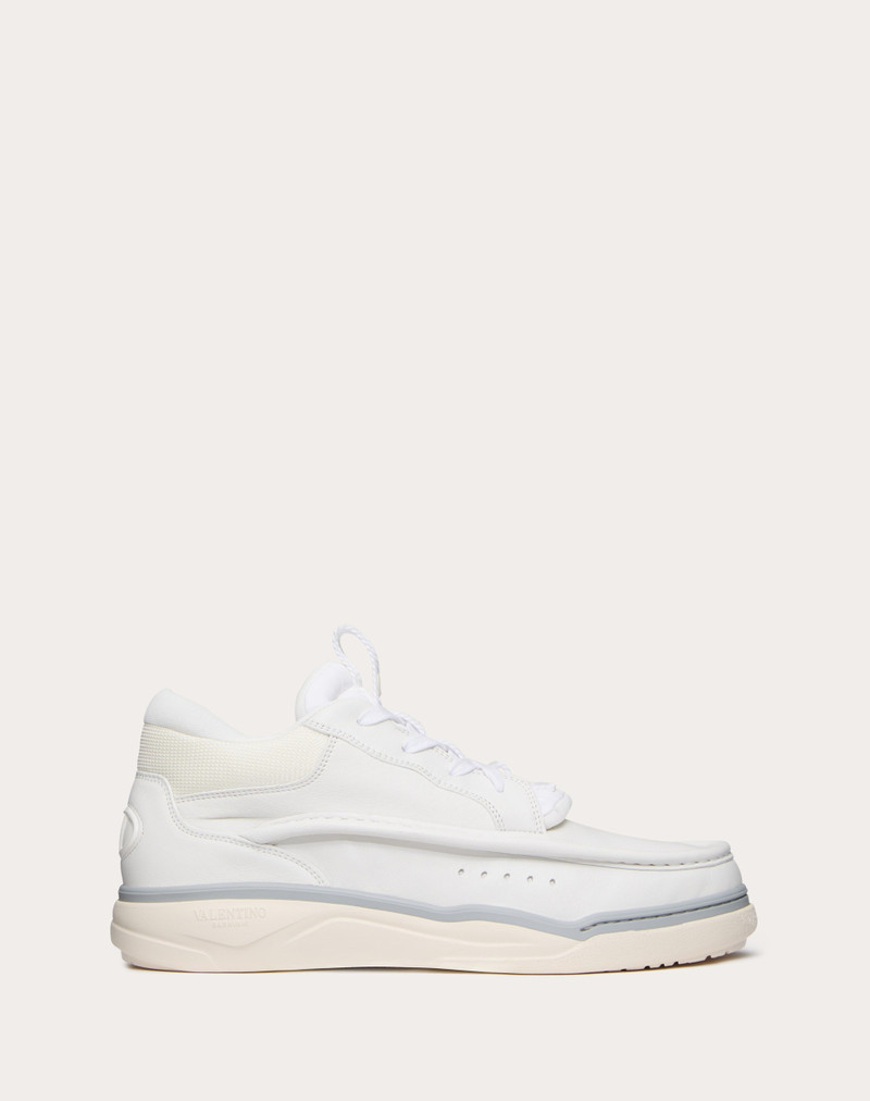 CALFSKIN LEATHER MID-TOP RUNBOOT SNEAKER - 1