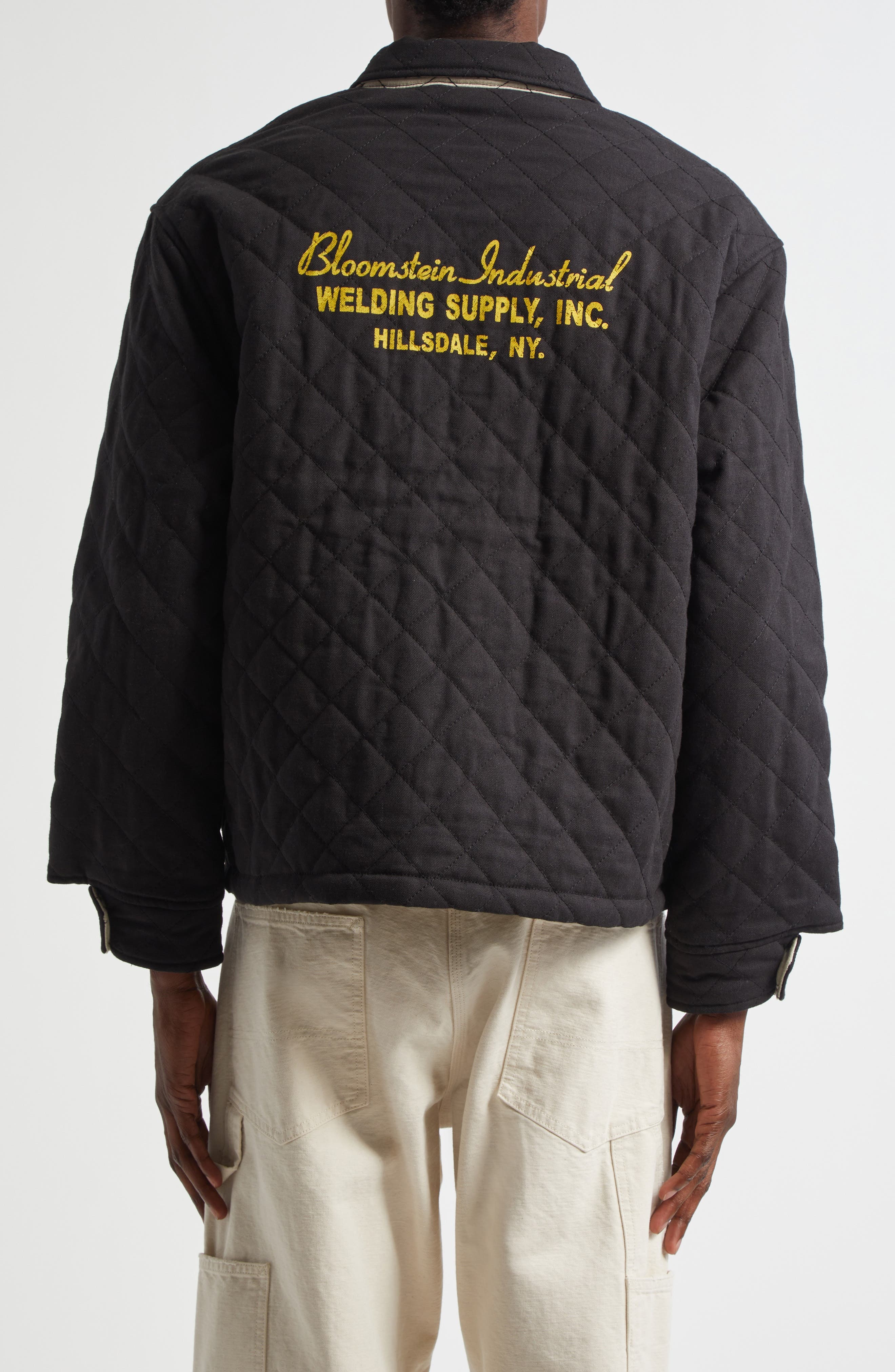 Bode Bloomstein Quilted Reversible Jacket in Black Yellow at Nordstrom - 2
