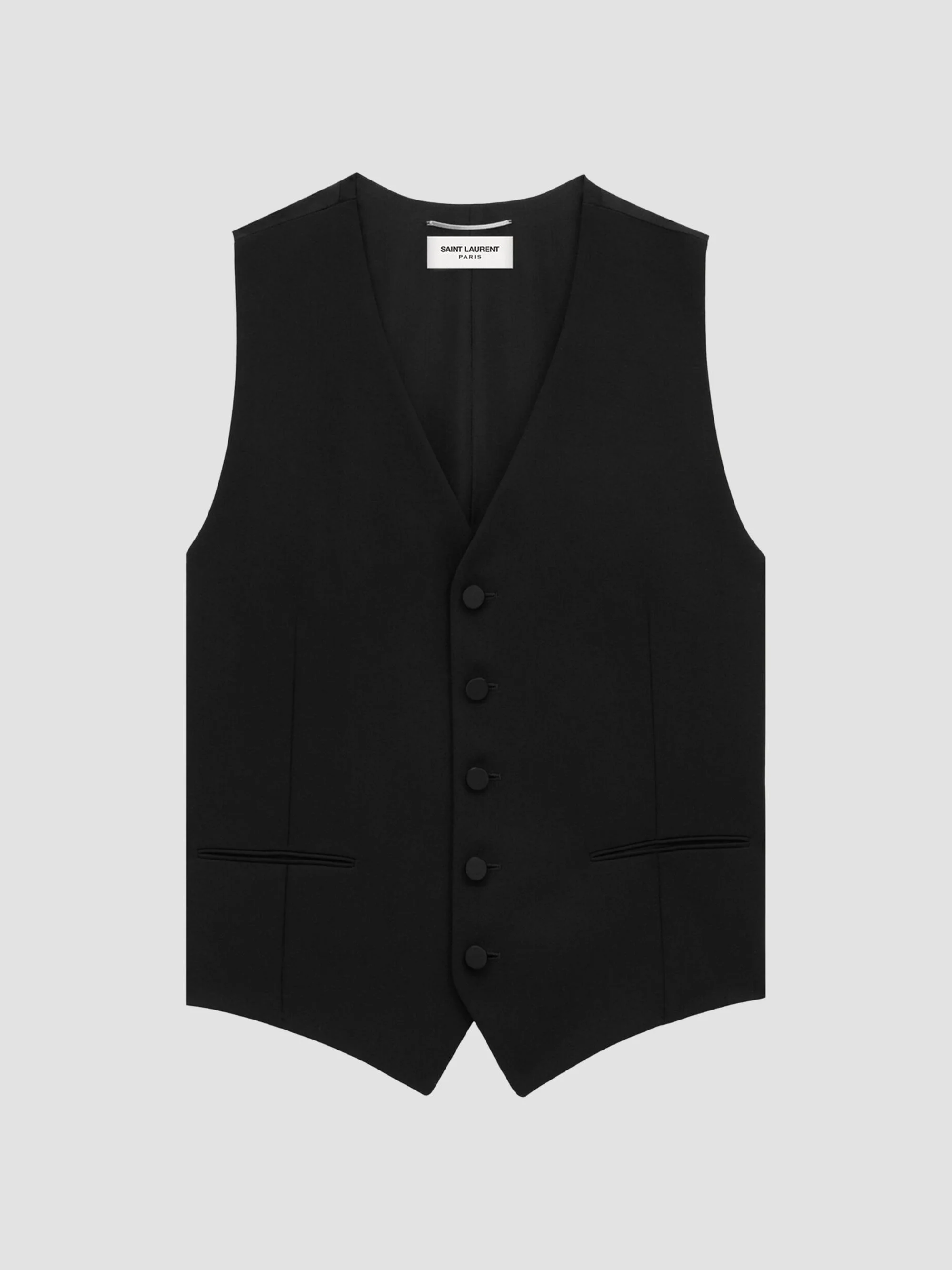 Men's Cassandre Tuxedo Vest in Grain De Poudre - Black - 1