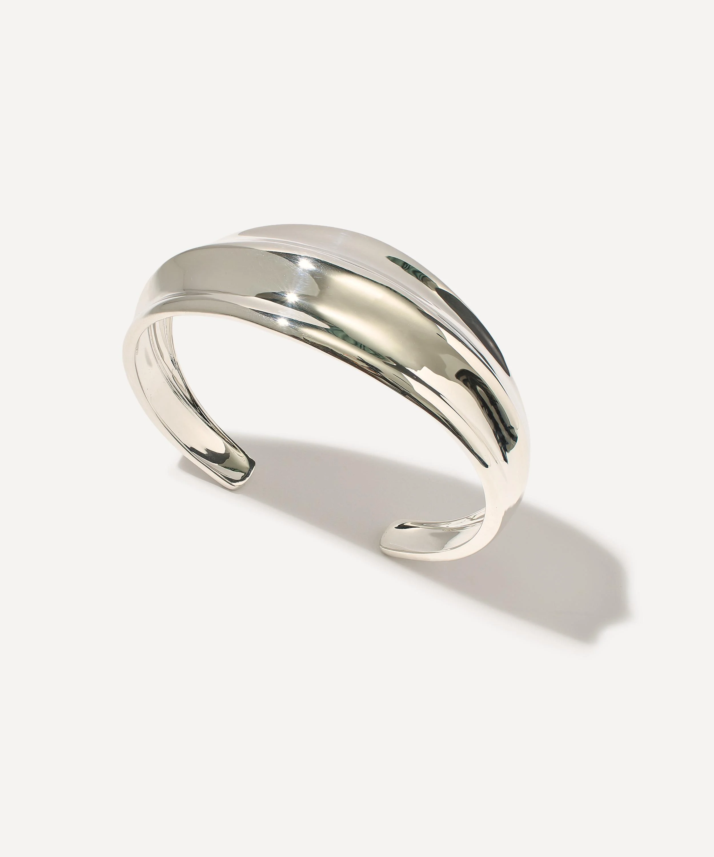 Silver-Plated Wave Cuff Bracelet - 1
