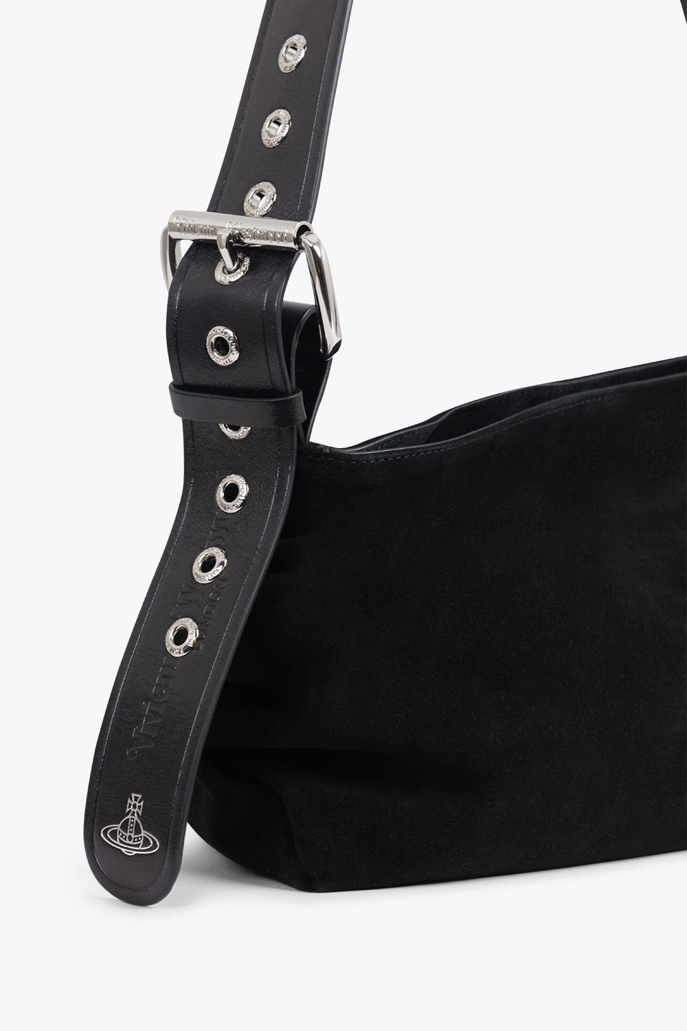 MAXIME SMALL SUEDE CROSSBODY BAG | BLACK - 4