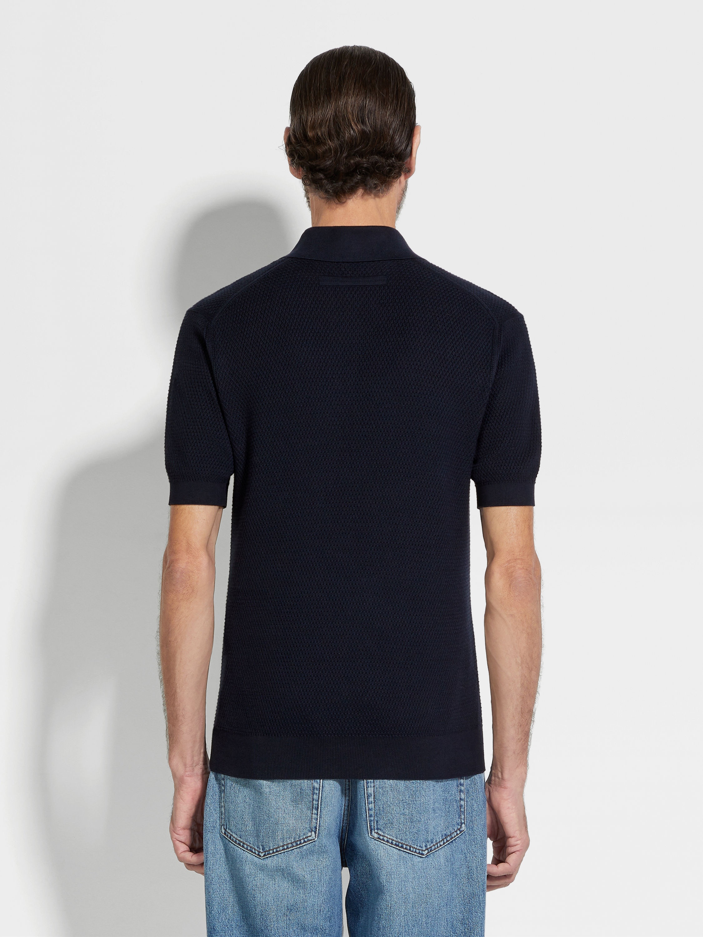 NAVY BLUE PREMIUM COTTON POLO SHIRT - 5