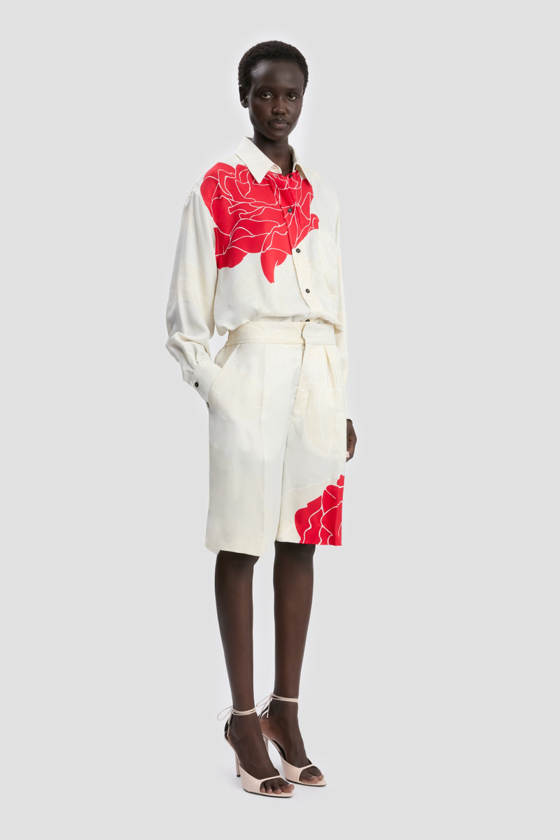 Tailored Shorts In Red Floral Print 3