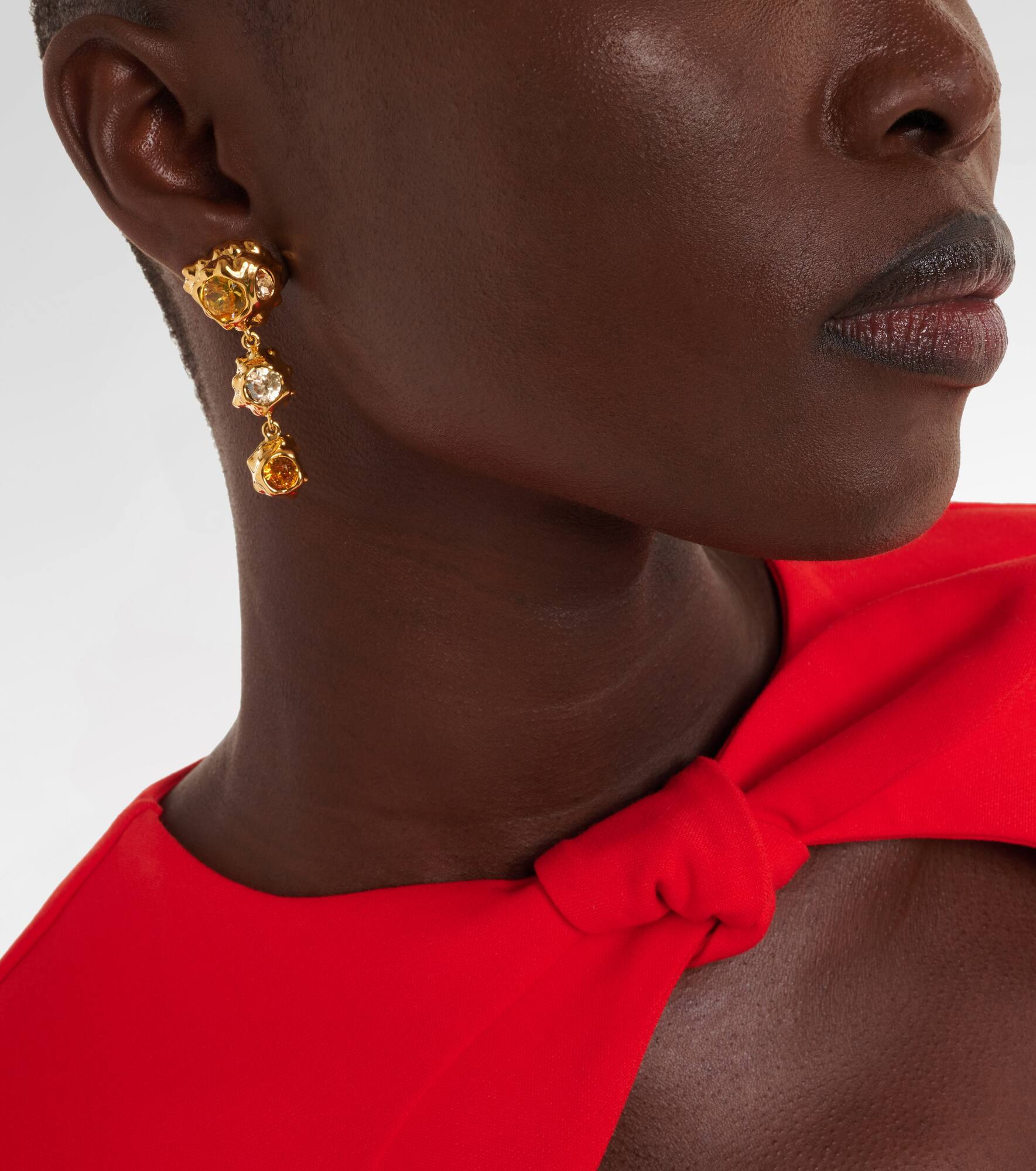 Crystal-embellished drop earrings - 3