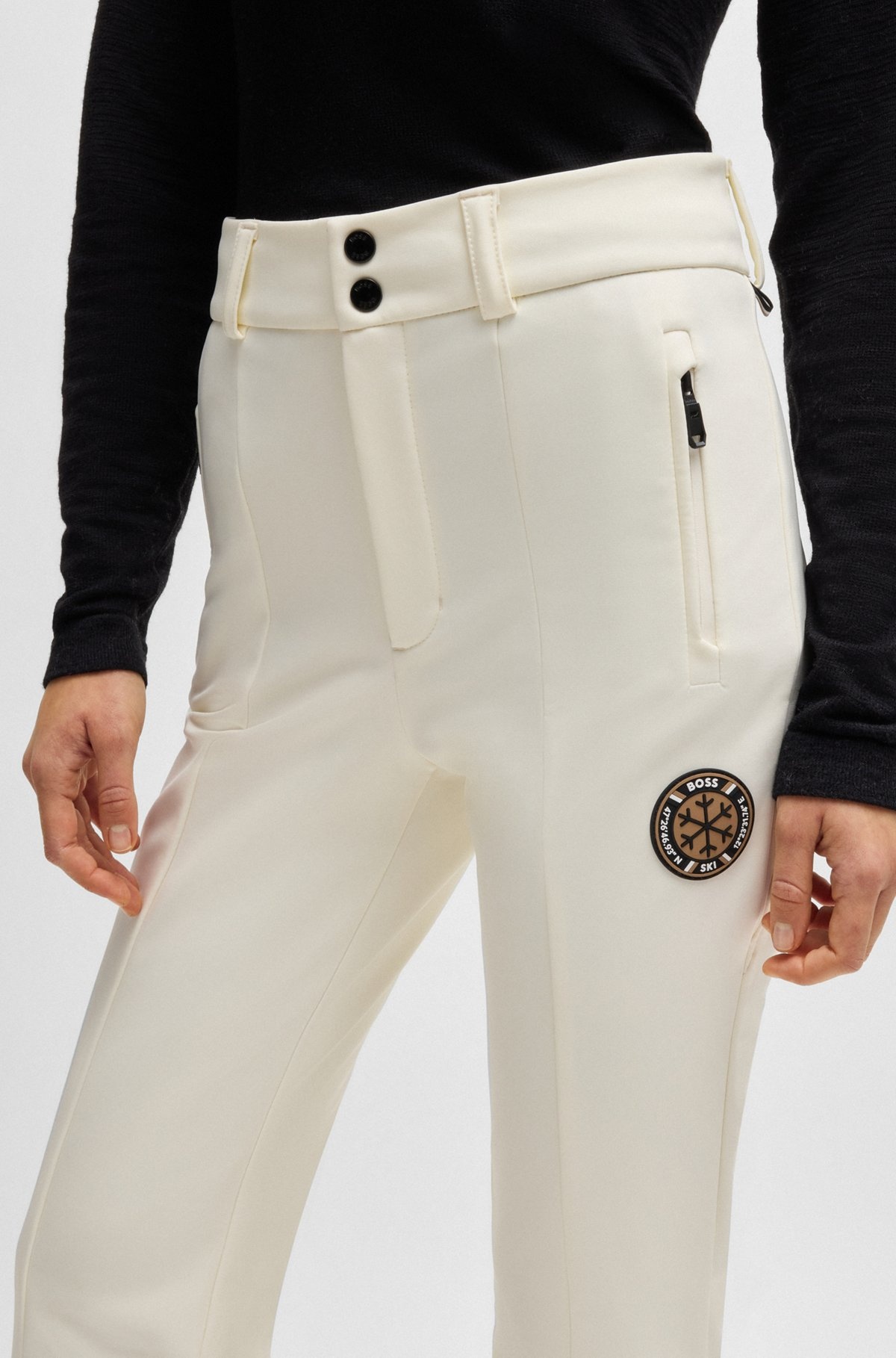 BOSS SKI FLEECE-BONDED TROUSERS WITH SNOW GUARD - 5