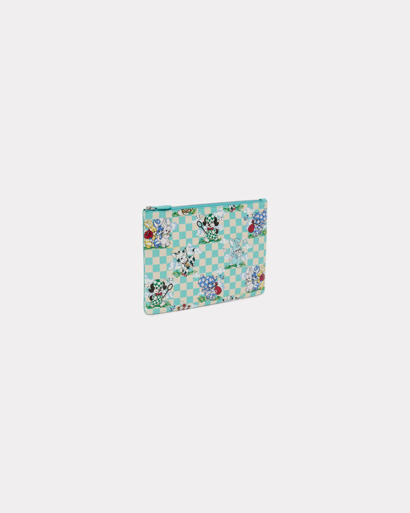 'KENZO Cartoon' pouch in leather 1