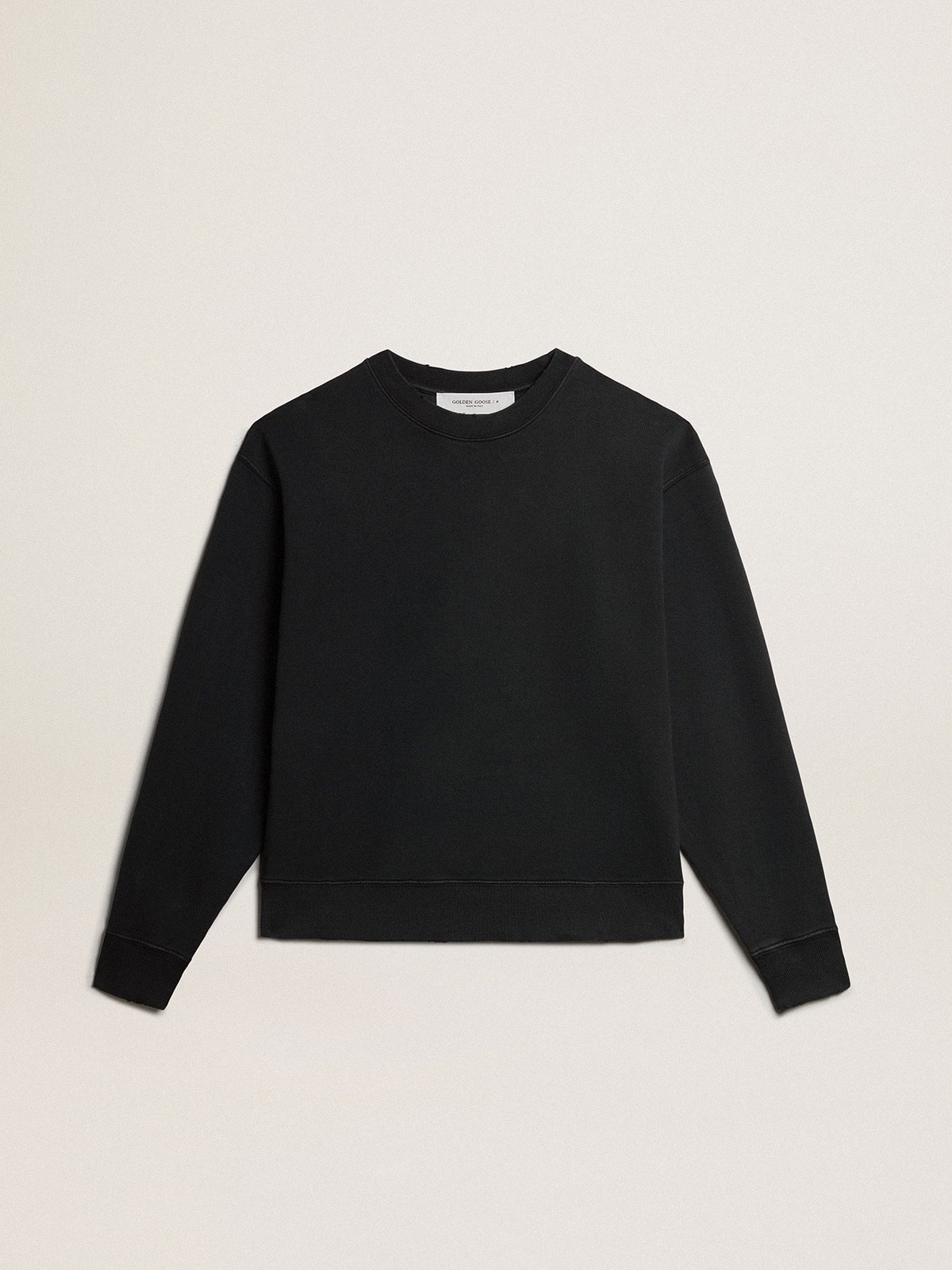 Sweatshirt in washed black with reverse logo on the back - Asian fit - 1