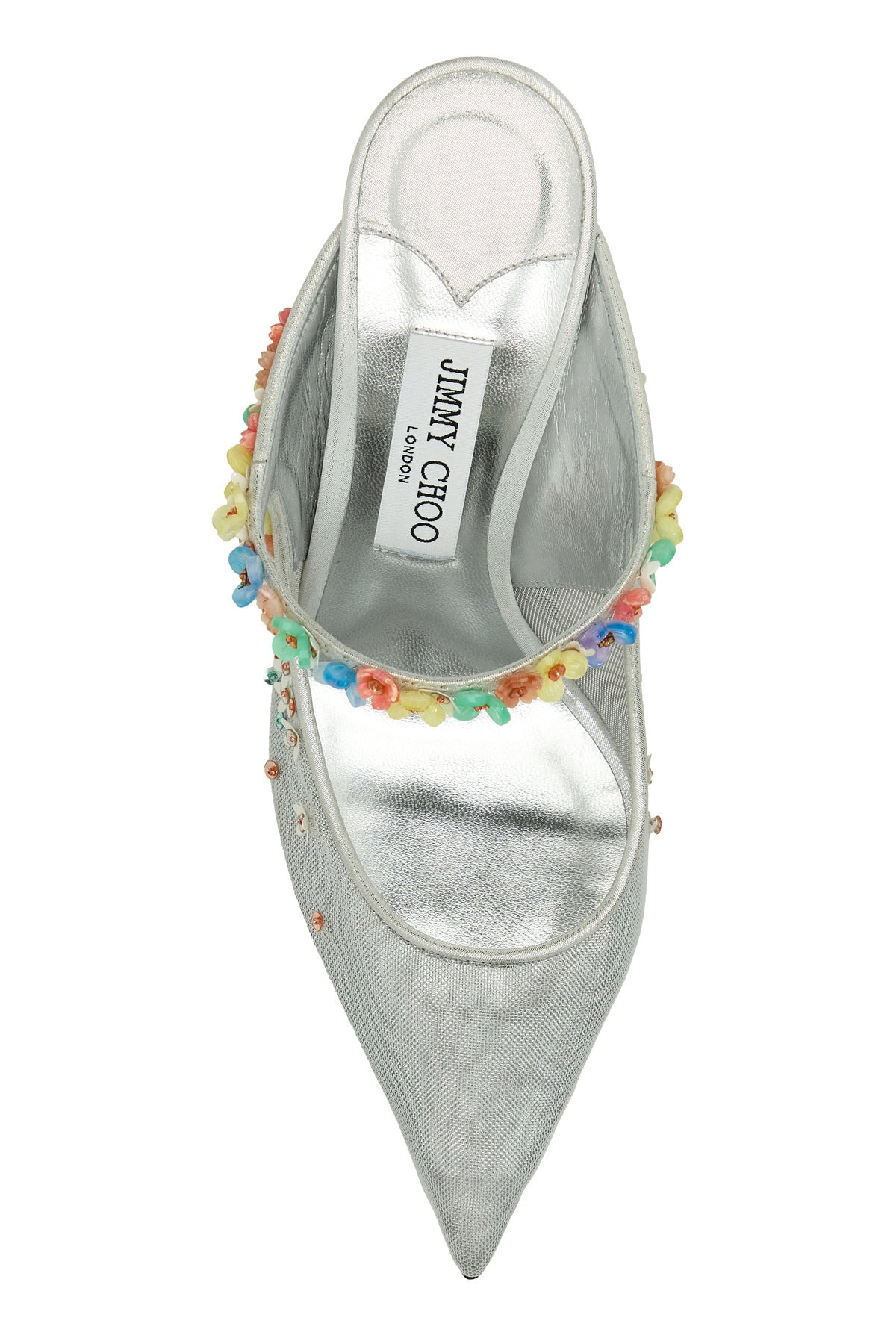 Silver mesh Daisy mules - 4