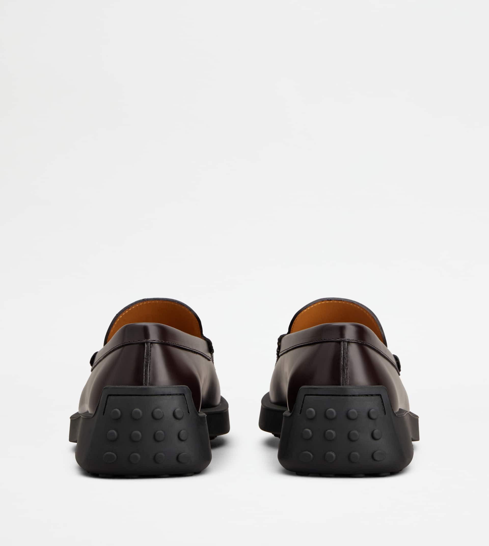 SLIPPER LOAFERS IN LEATHER - BURGUNDY - 3