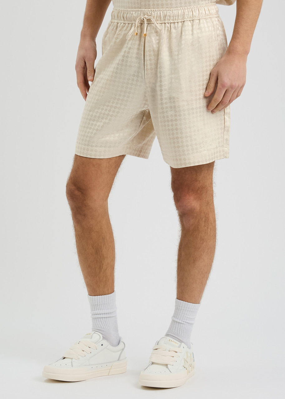 Amiri Monogrammed-jacquard Satin Shorts - 2
