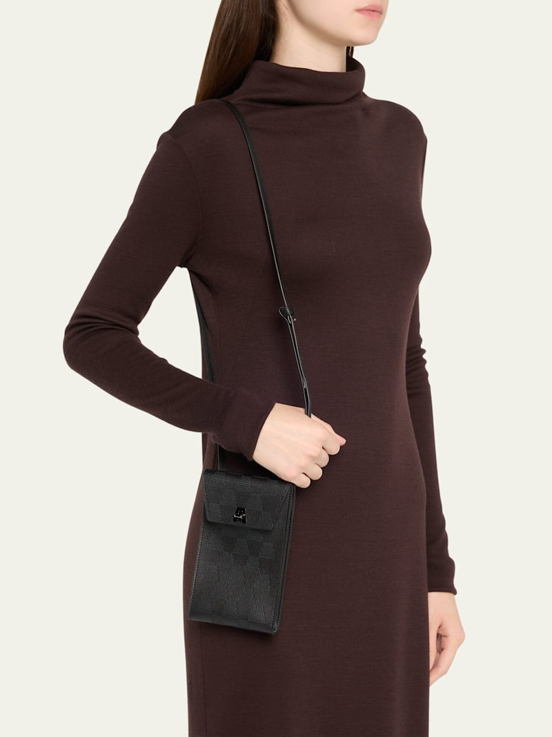 AKRIS Anouk Lasercut Grid Phone Pouch Bag outlook