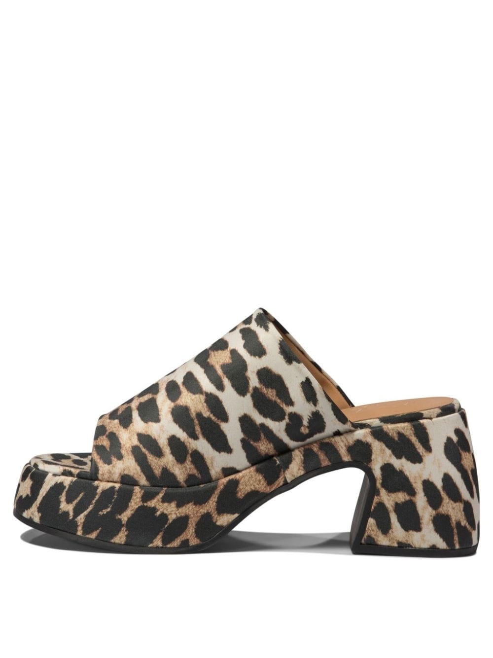 leopard-print satin mules - 3