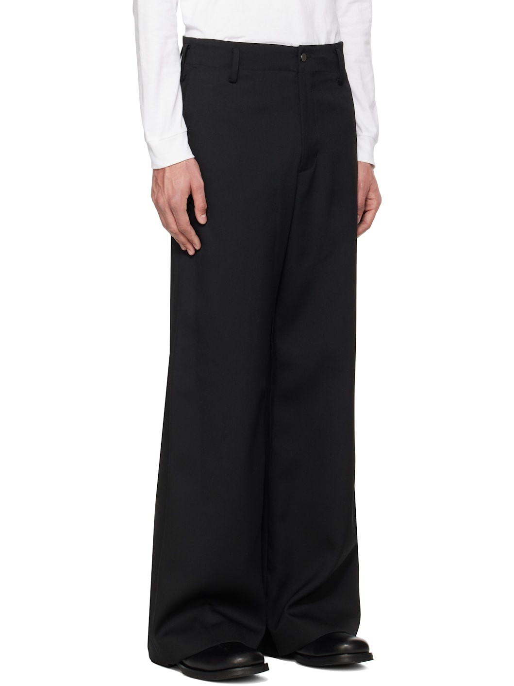 Black Reverse Trousers - 2