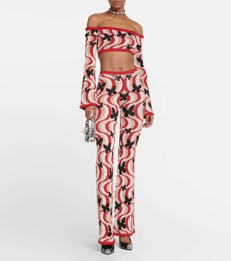 Printed bandeau cropped top - 2