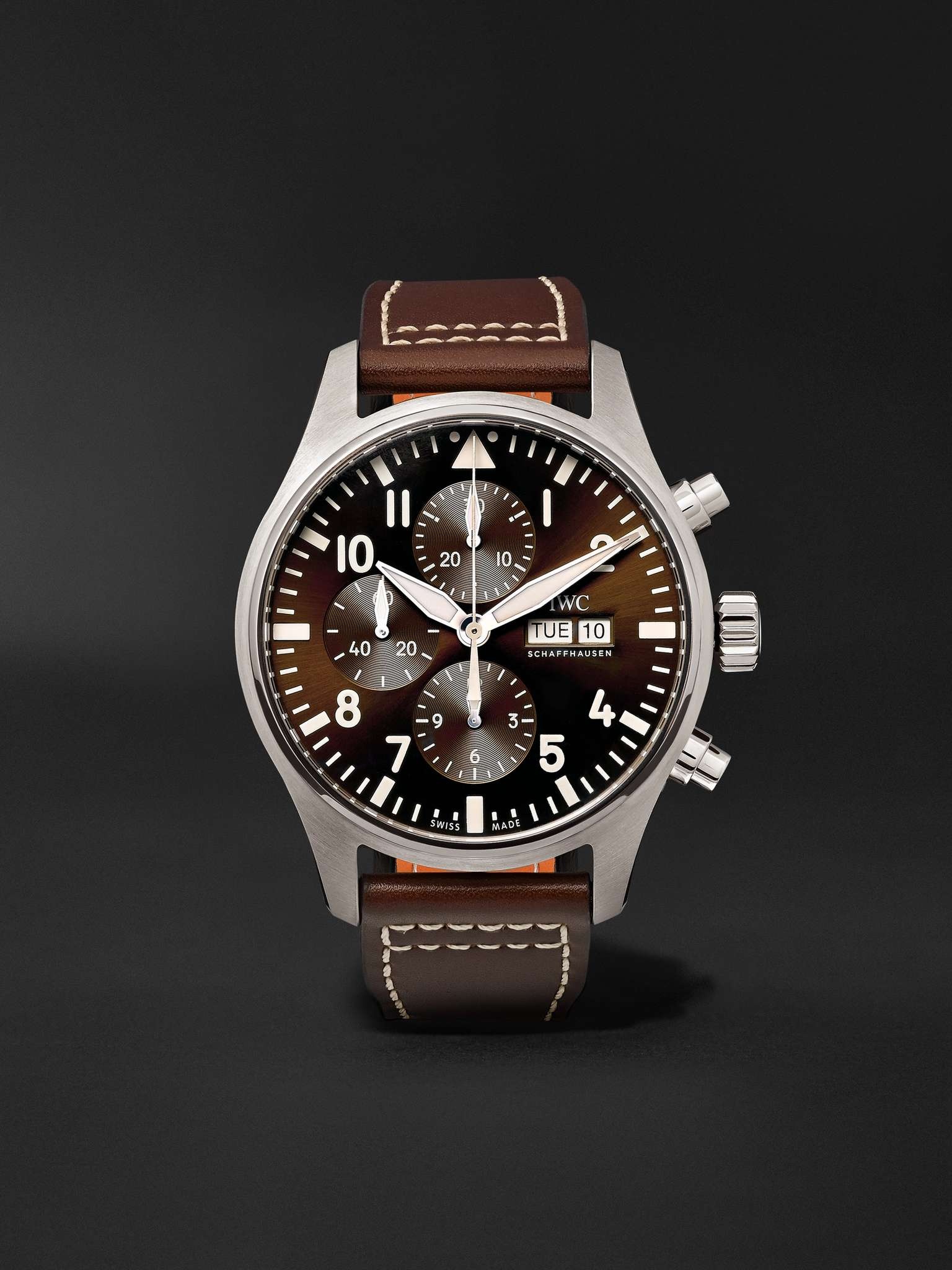 Pilot's Antoine de Saint-Exupéry Edition Automatic Chronograph 43mm Stainless Steel and Leather Watc - 1