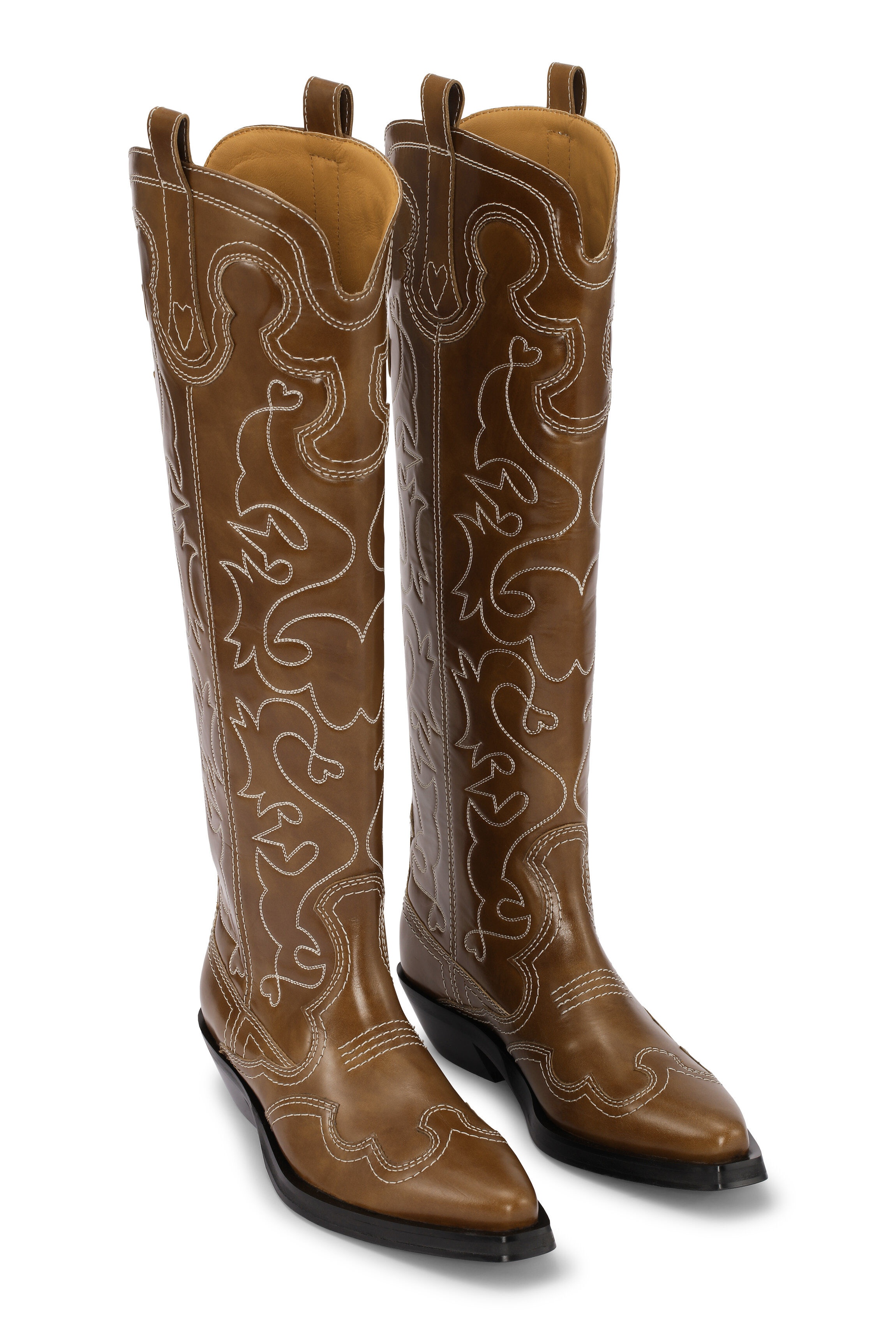 EMBROIDERED KNEE-HIGH WESTERN BOOTS - 3