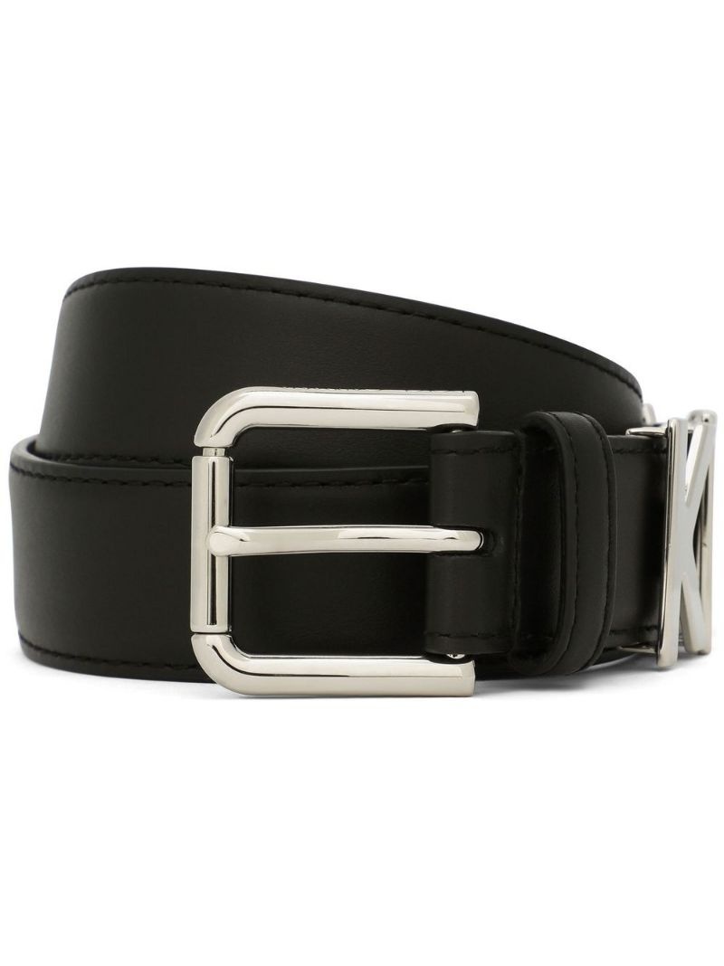 KIM DOLCE&GABBANA logo-plaque detail buckle belt - 1