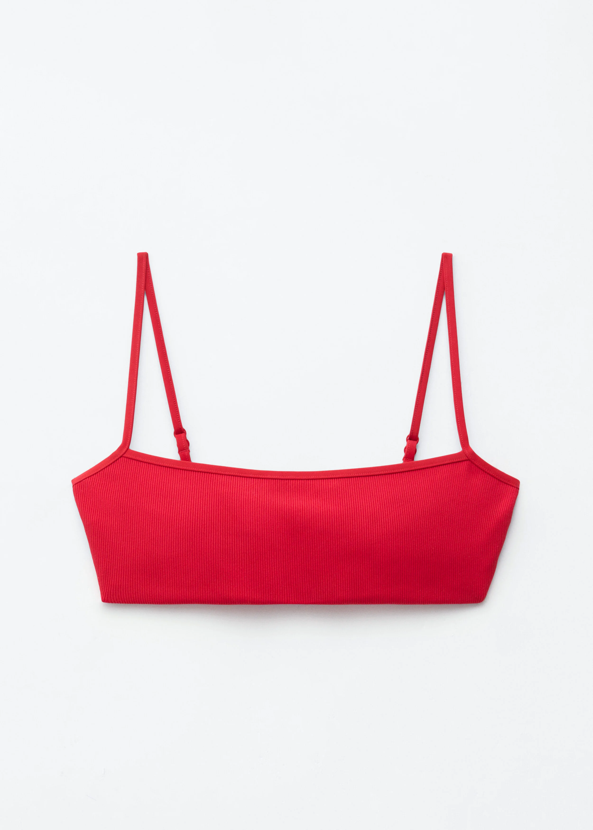 Ribbed Bandeau Bikini Top - 1