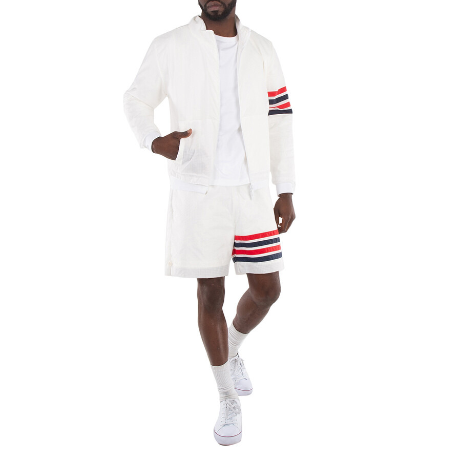 Thom Browne Men's Ultralight Ripstop 4-Bar Funnel Neck Jacket - 4