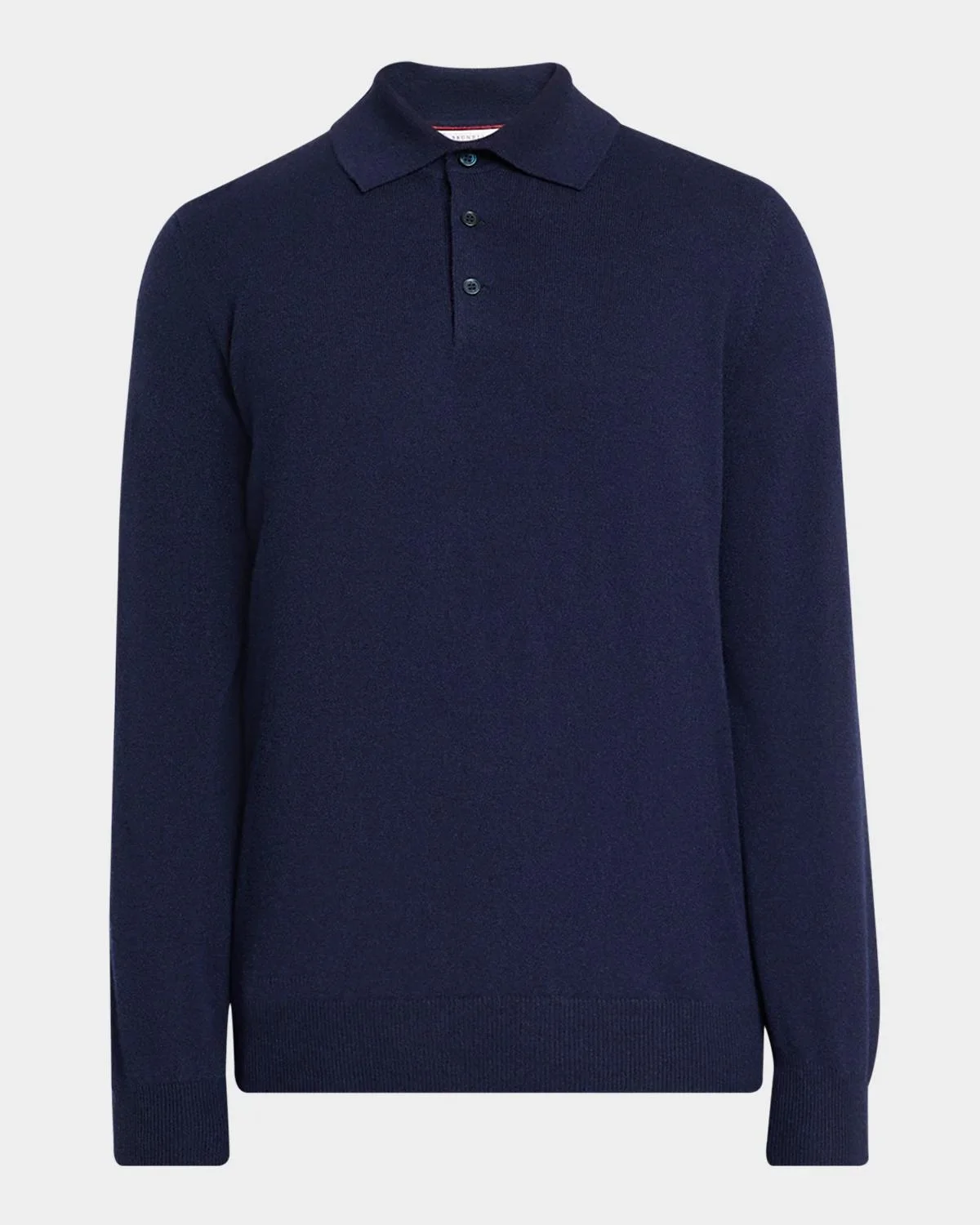 Men's Cashmere Knit Long-Sleeve Polo Shirt - 1