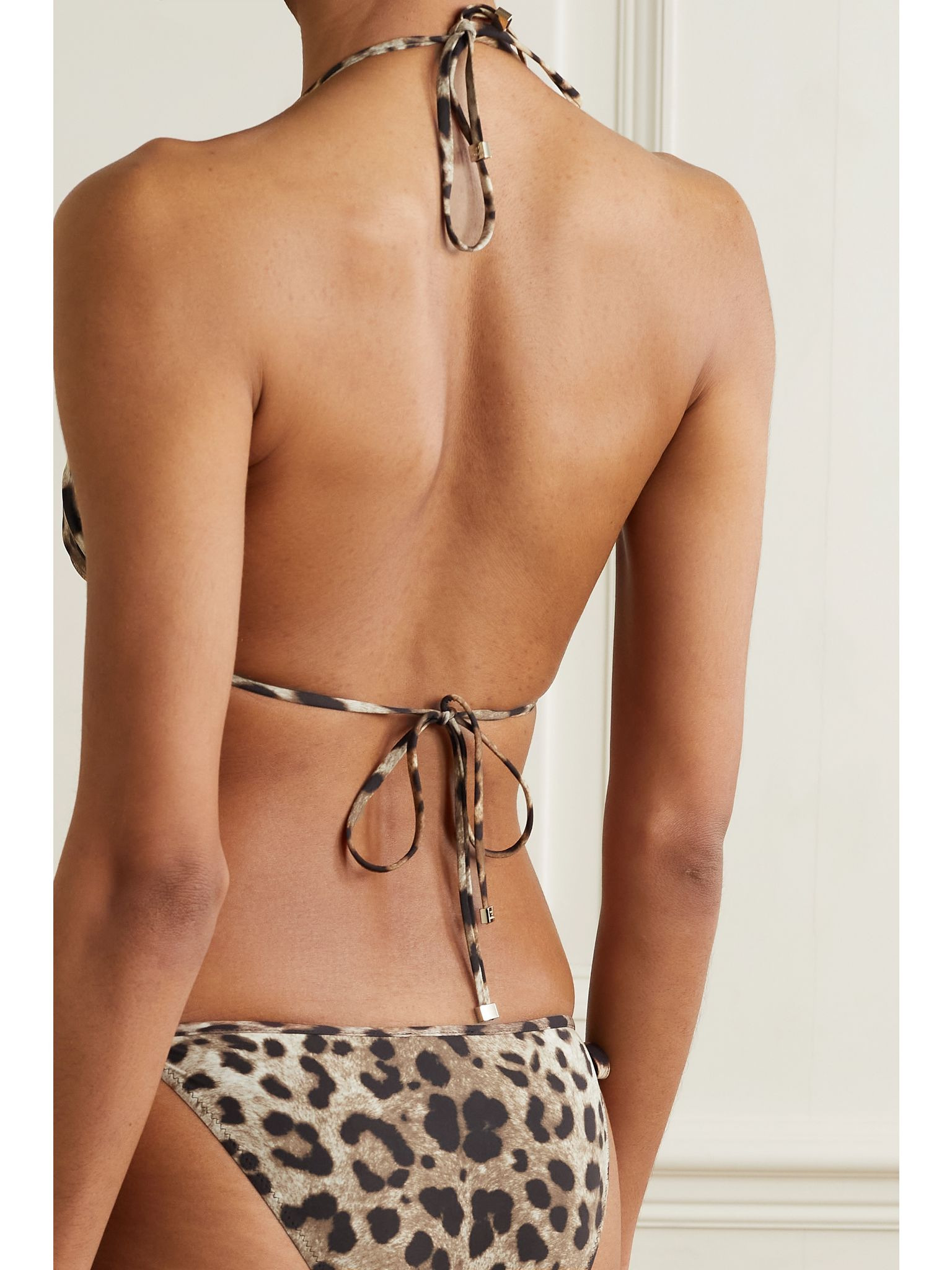 Leopard-print triangle bikini top Leopard print - 3