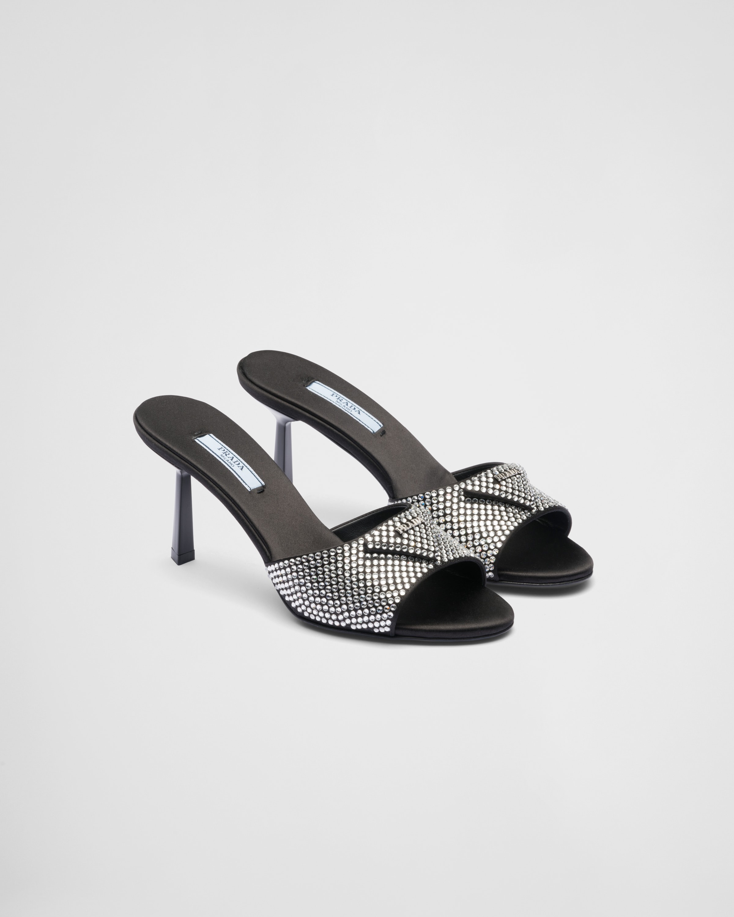 Satin slides with crystals - 1
