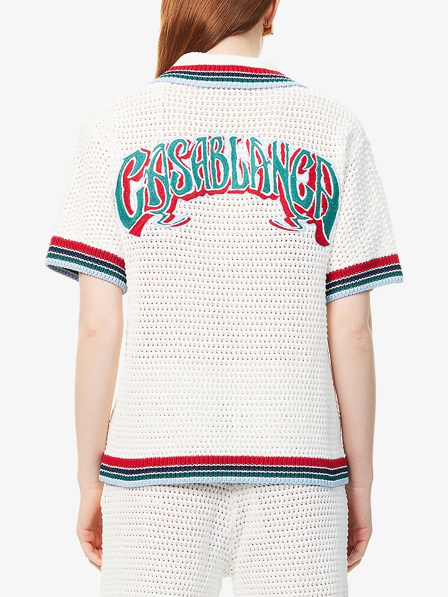 Tシャツ・カットソー Casablanca 'Sporty Faux Crochet' shirt Casablanca - Sporty Faux Crochet Shirt - Curated Menswear