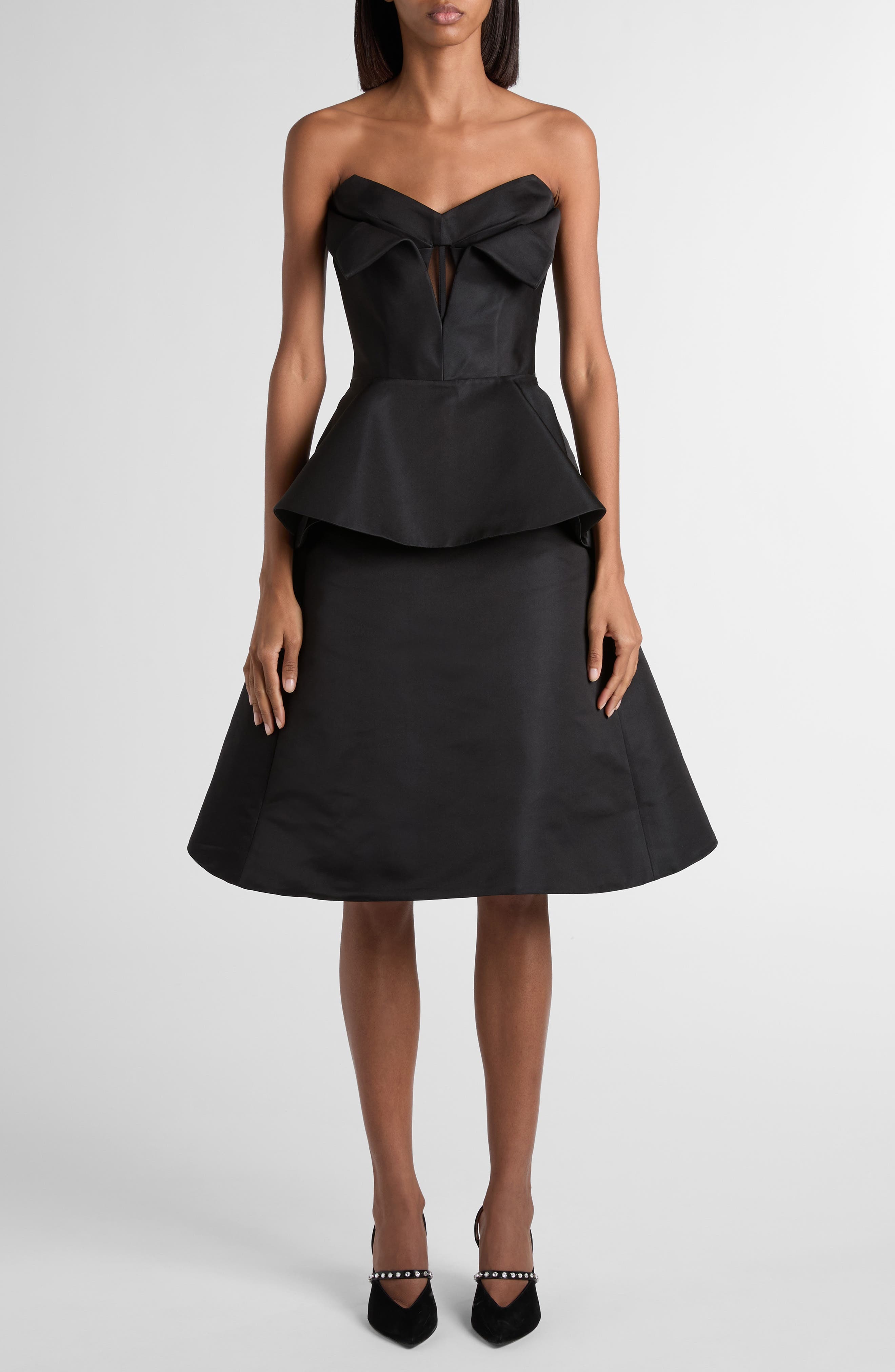 McQueen Strapless Corset Top in Black at Nordstrom - 2