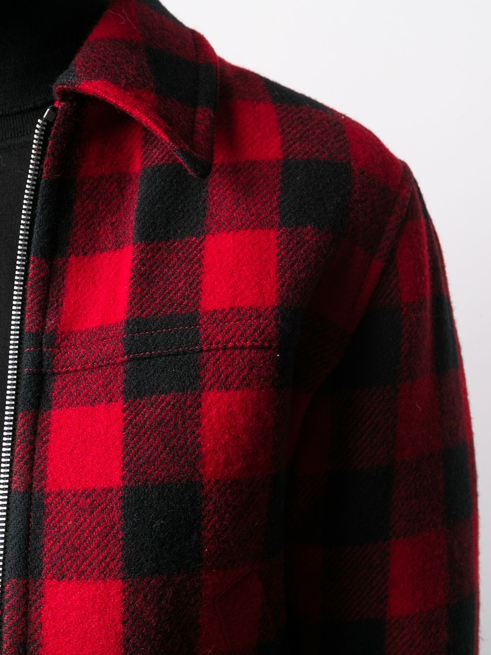 checked zip-through short jacket - 9